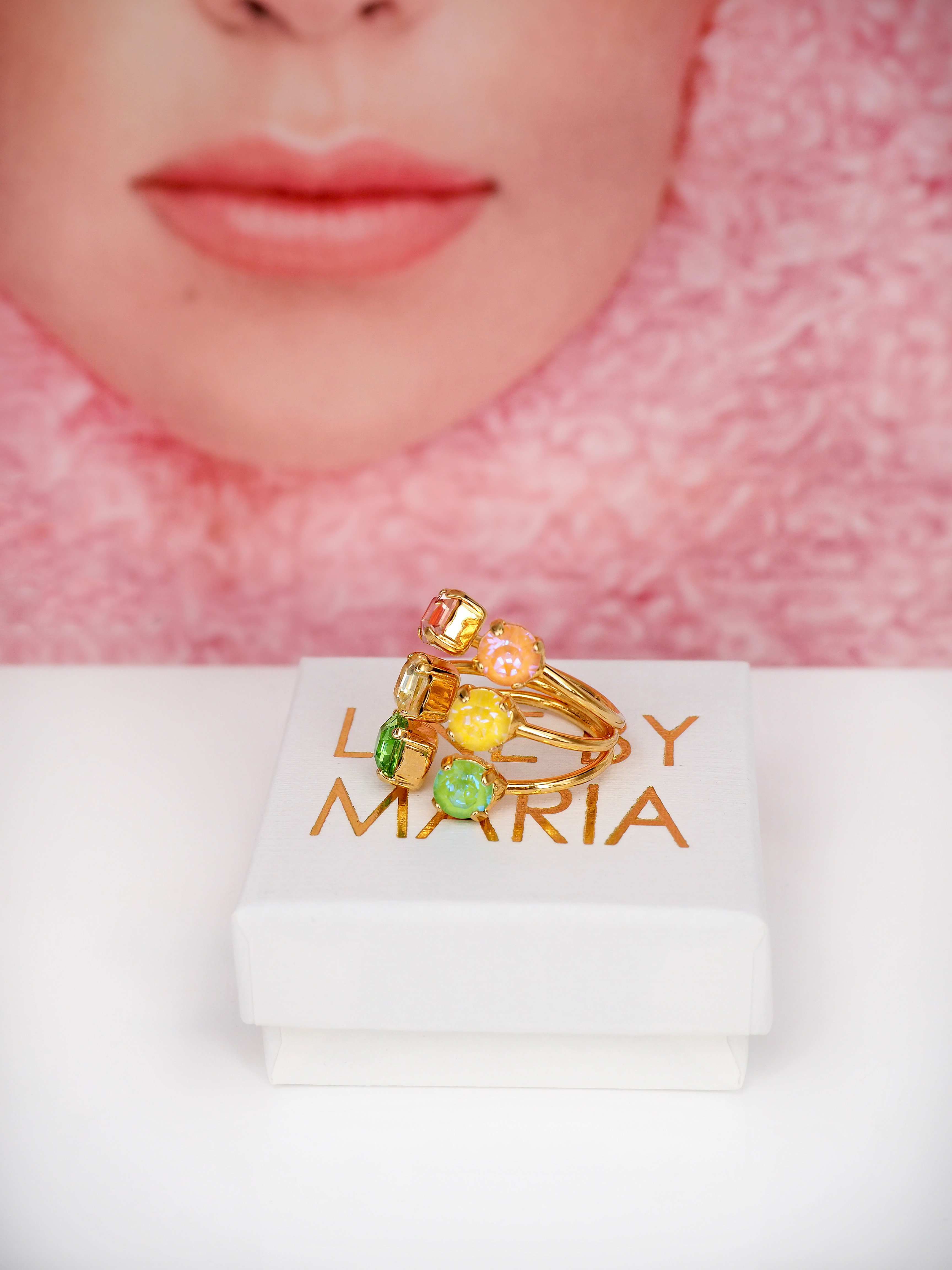 Ring Melina Pastel combo Gold - 2