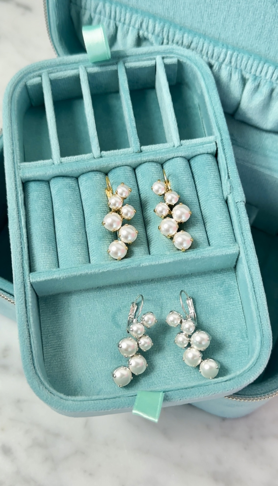 Earrings Vera White Pearl Gold - 2