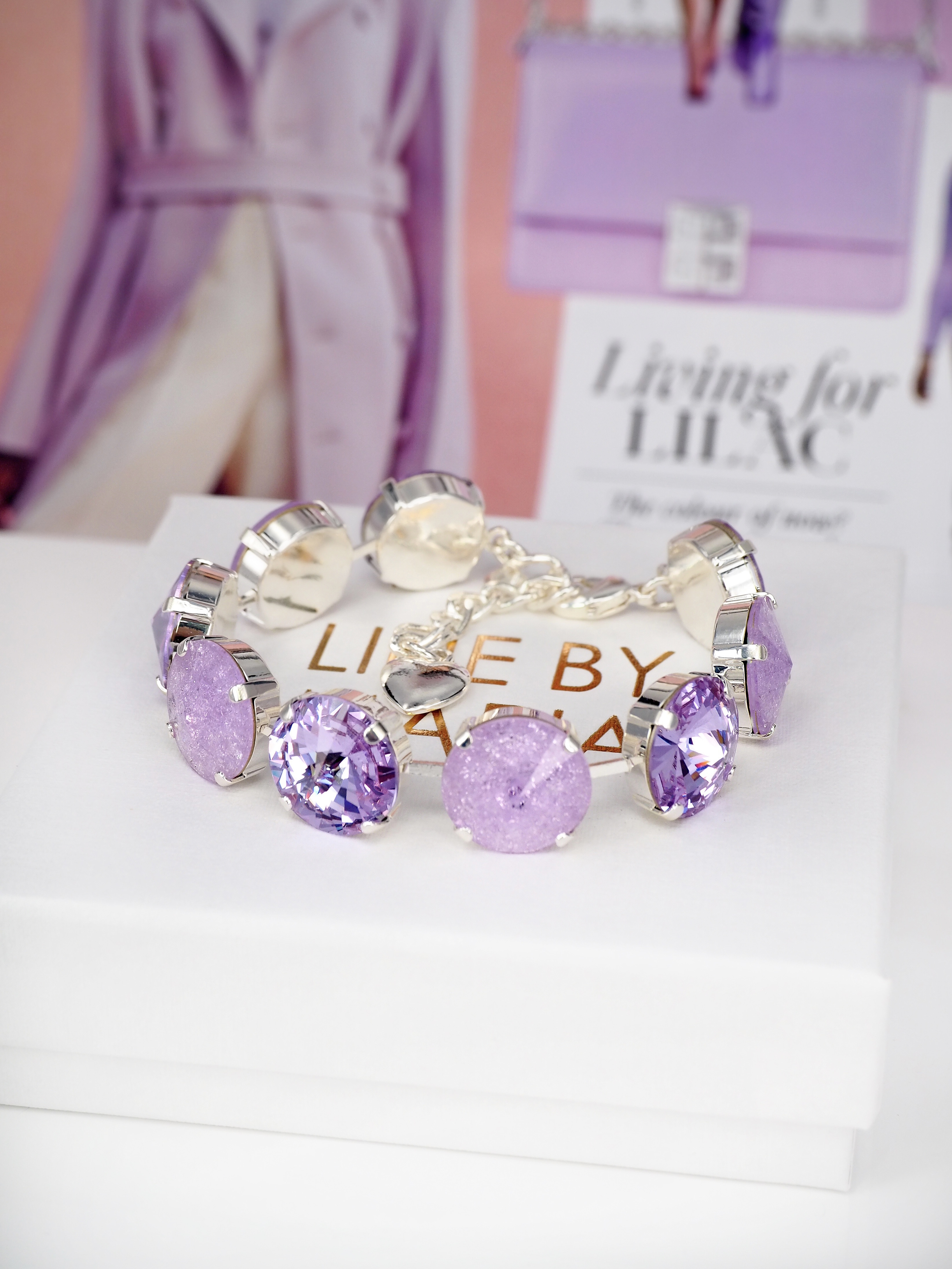 Armband Angelina Violet combo Silver
