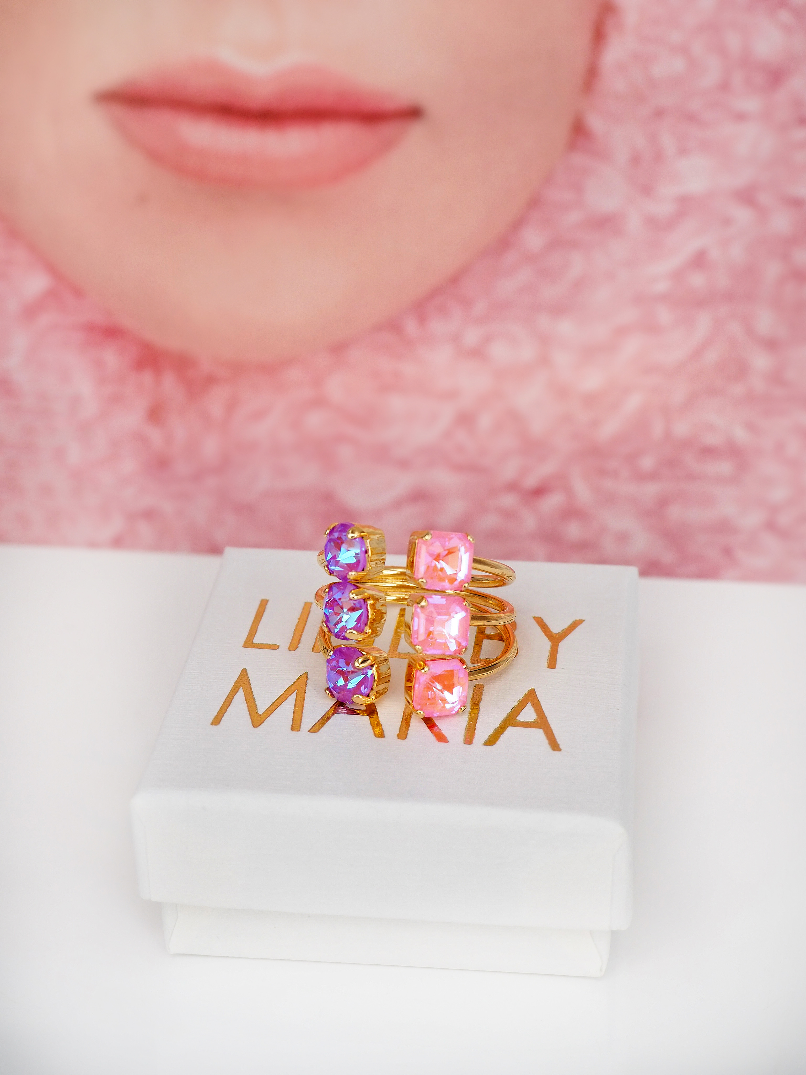 Ring Melina Powder Rose / Violet Delite Gold