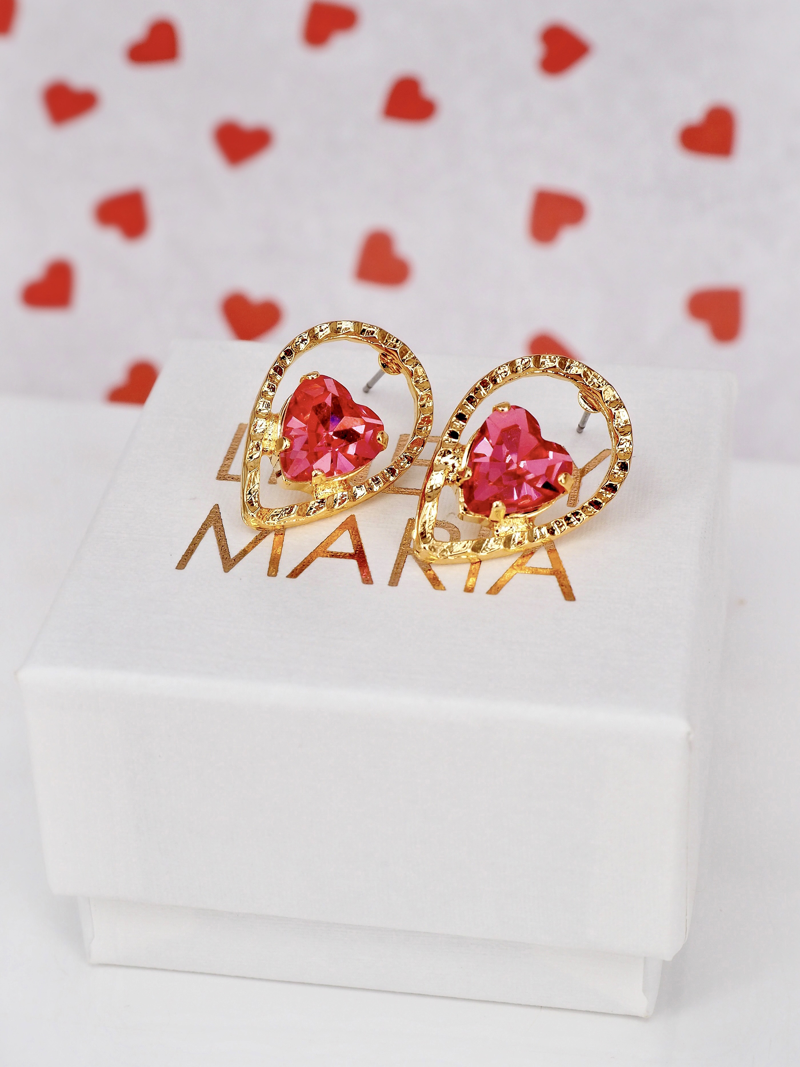Earrings Heart Rose Gold