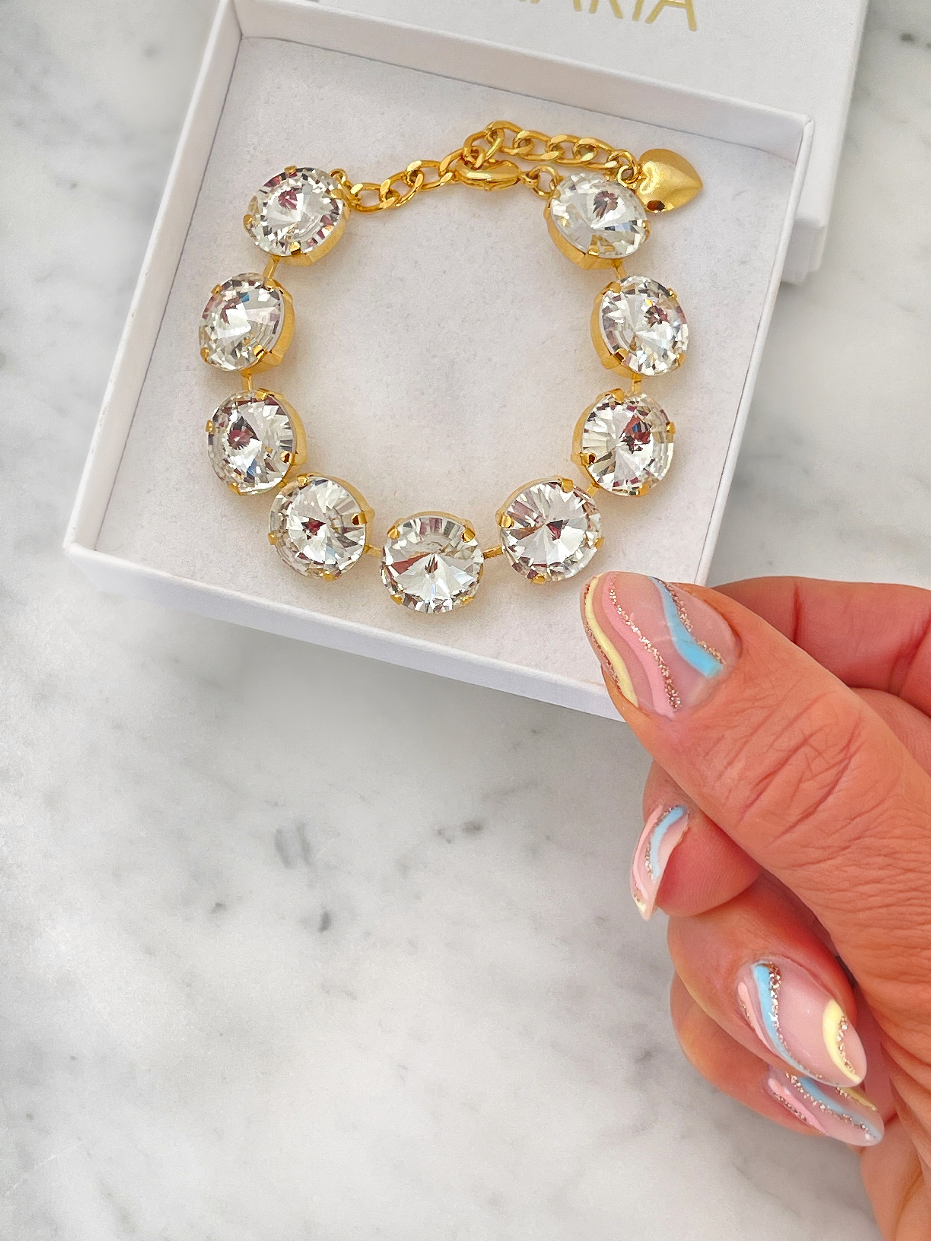 Armband Angelina Clear Gold