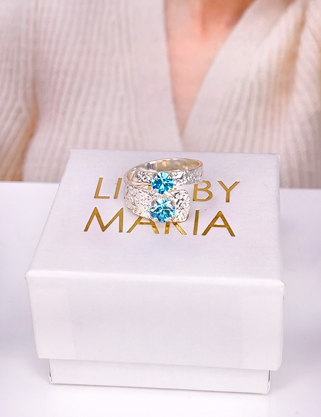 Ring Vanessa Wrap Aqua Bohemica Silver