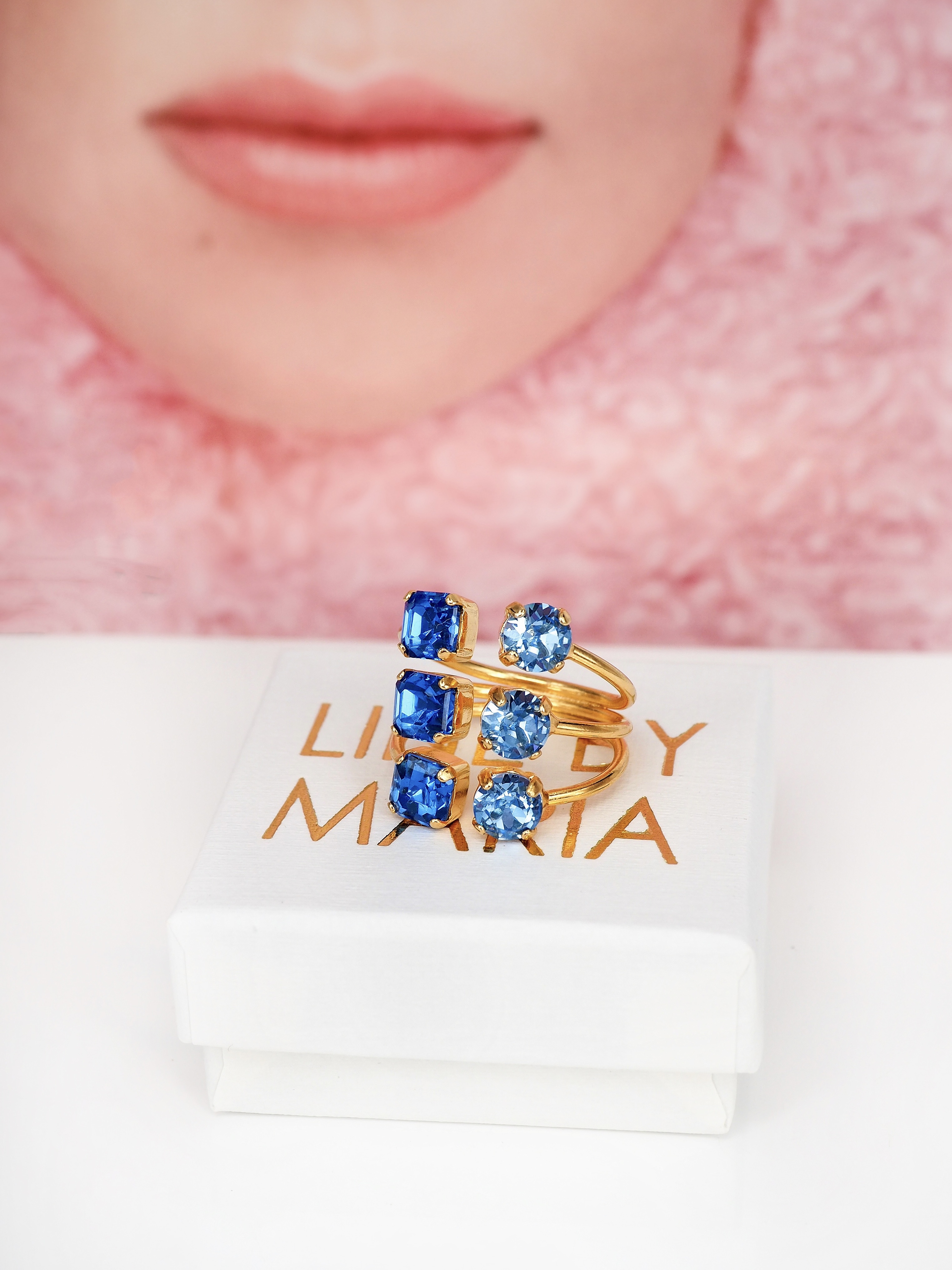 Ring Melina Sapphire combo Gold