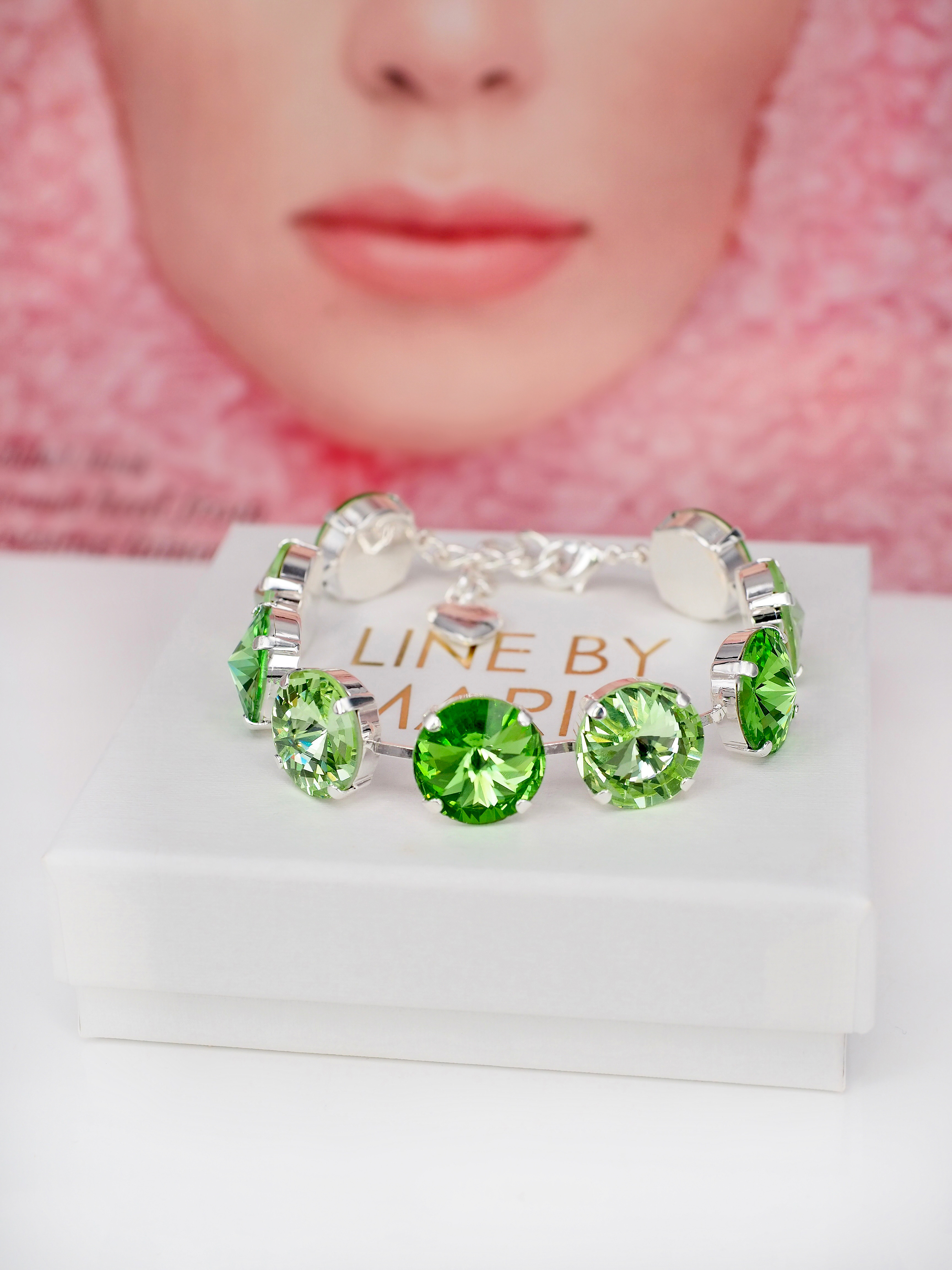 Armband Angelina Green Crush Silver