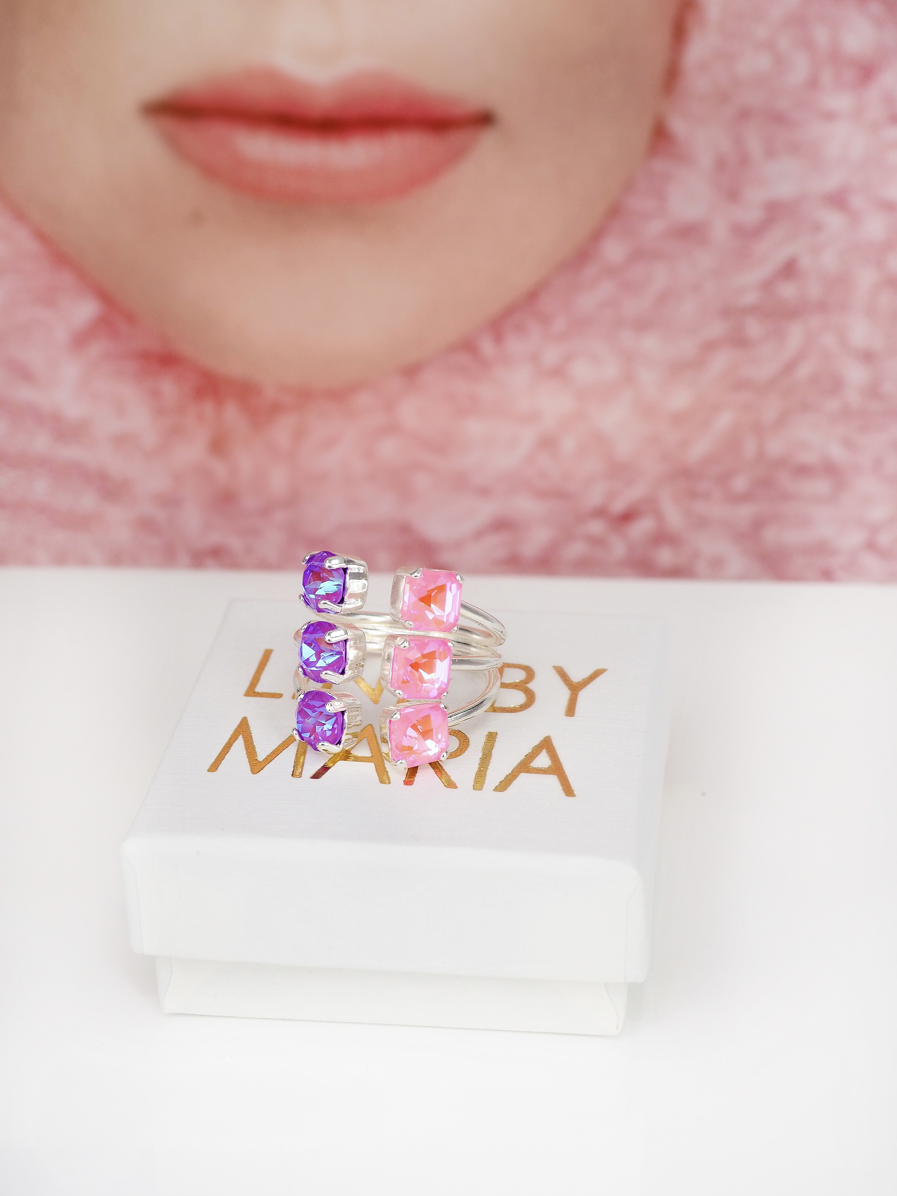 Ring Melina Powder Rose / Violet Delite Silver