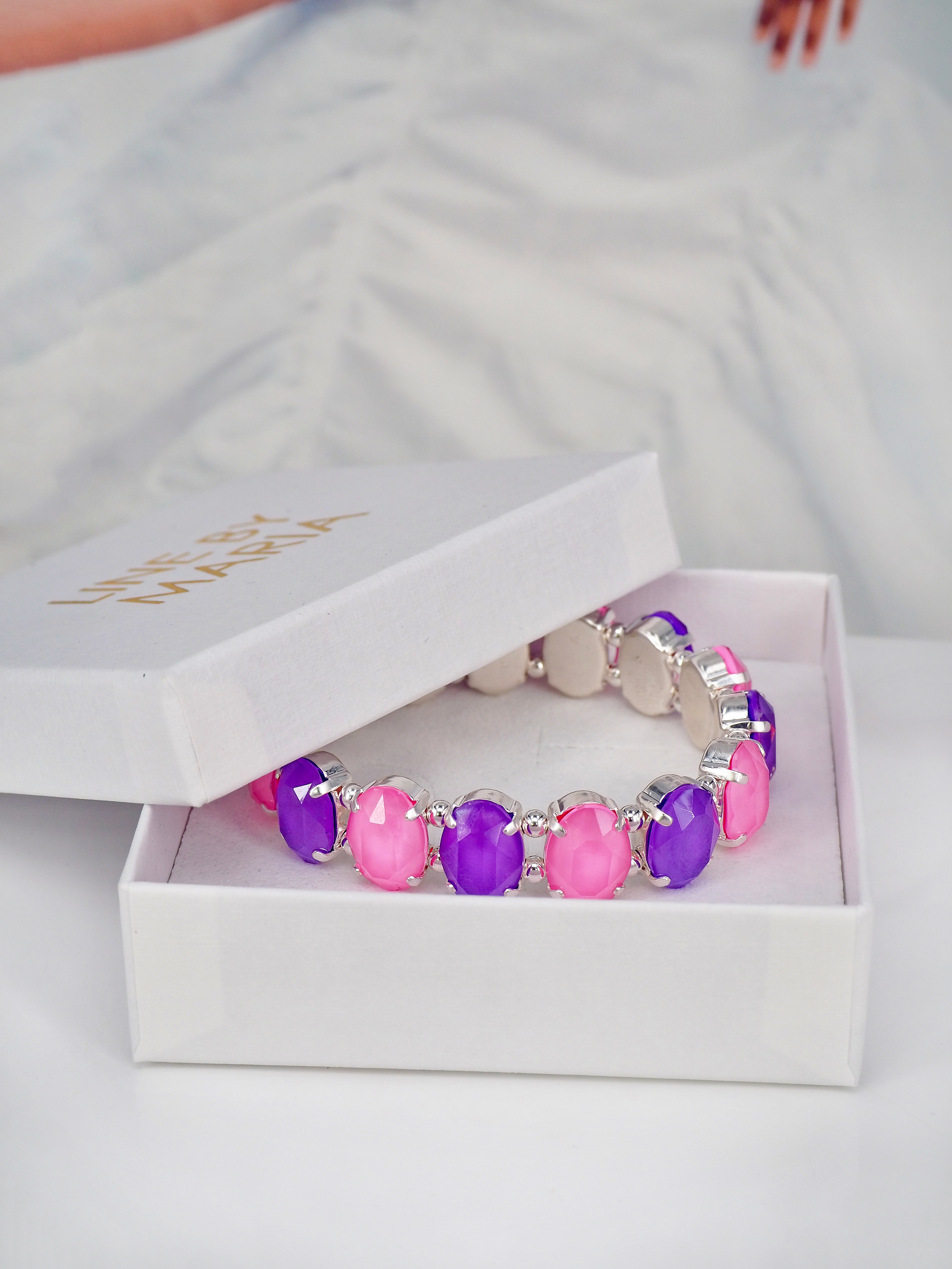 Armband Eliza Powder Rose / Violet Delite Silver