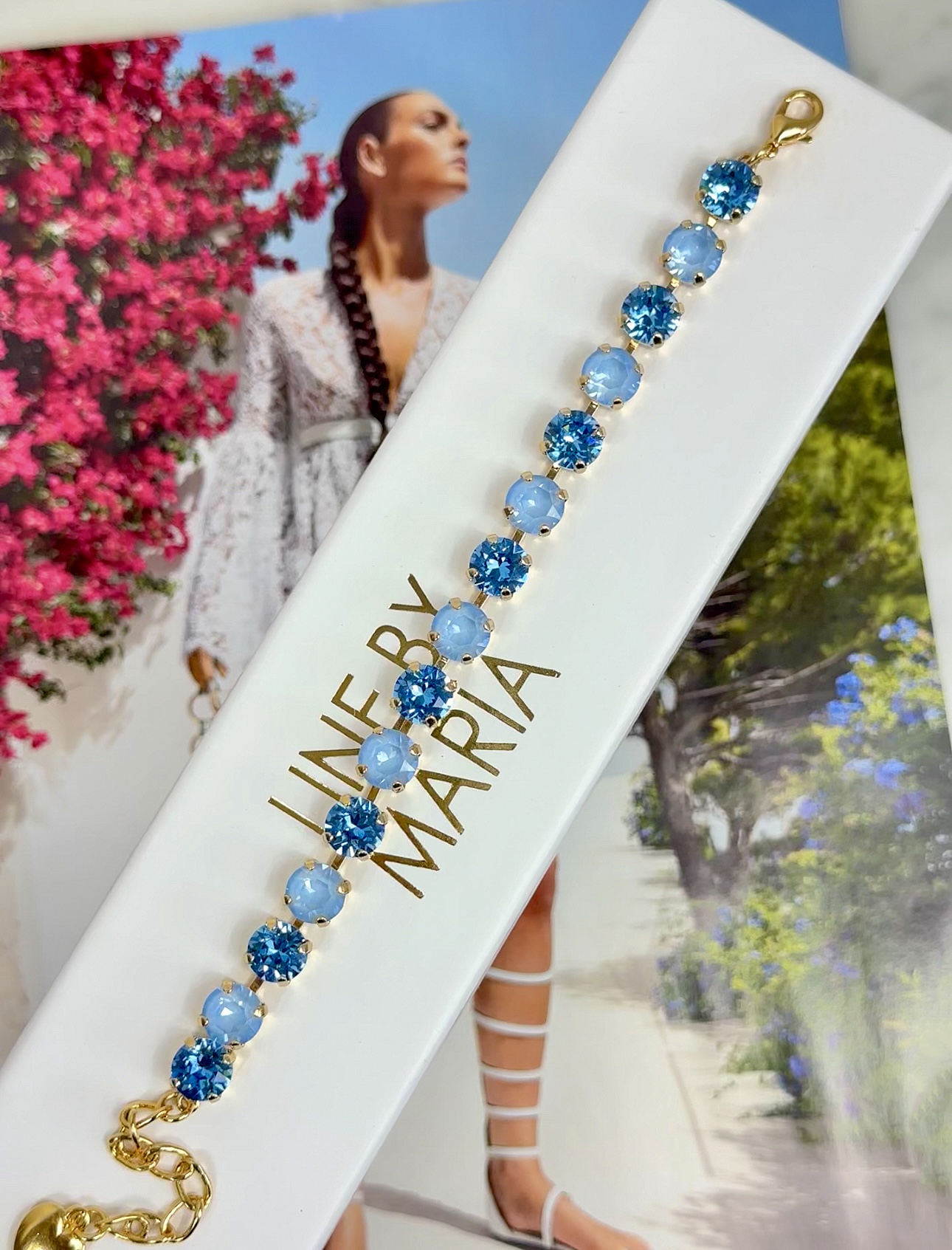 Armband Maya Sky/Ice blue Gold