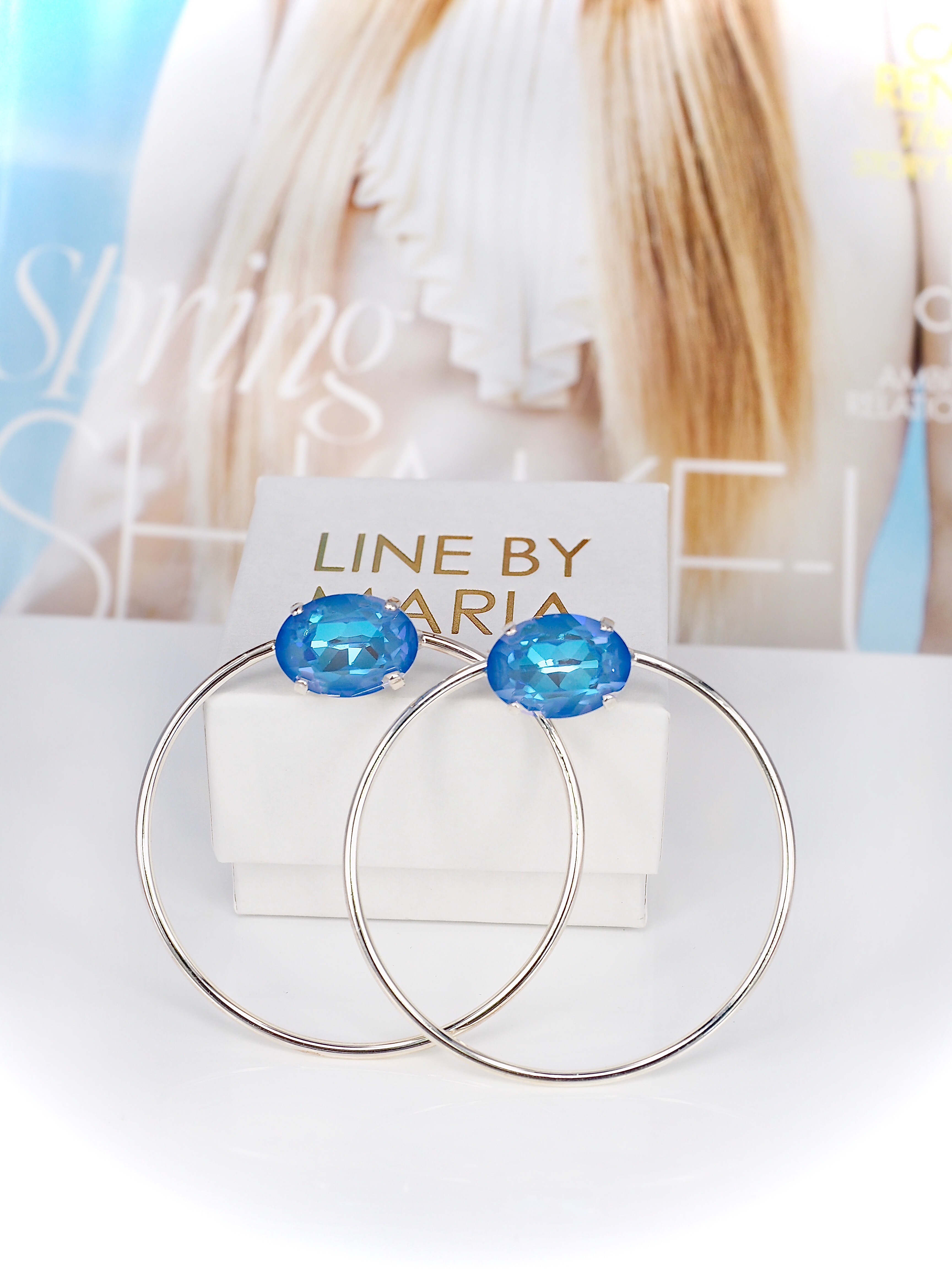 Earrings Michelle Big Hoop Ocean DeLite Silver