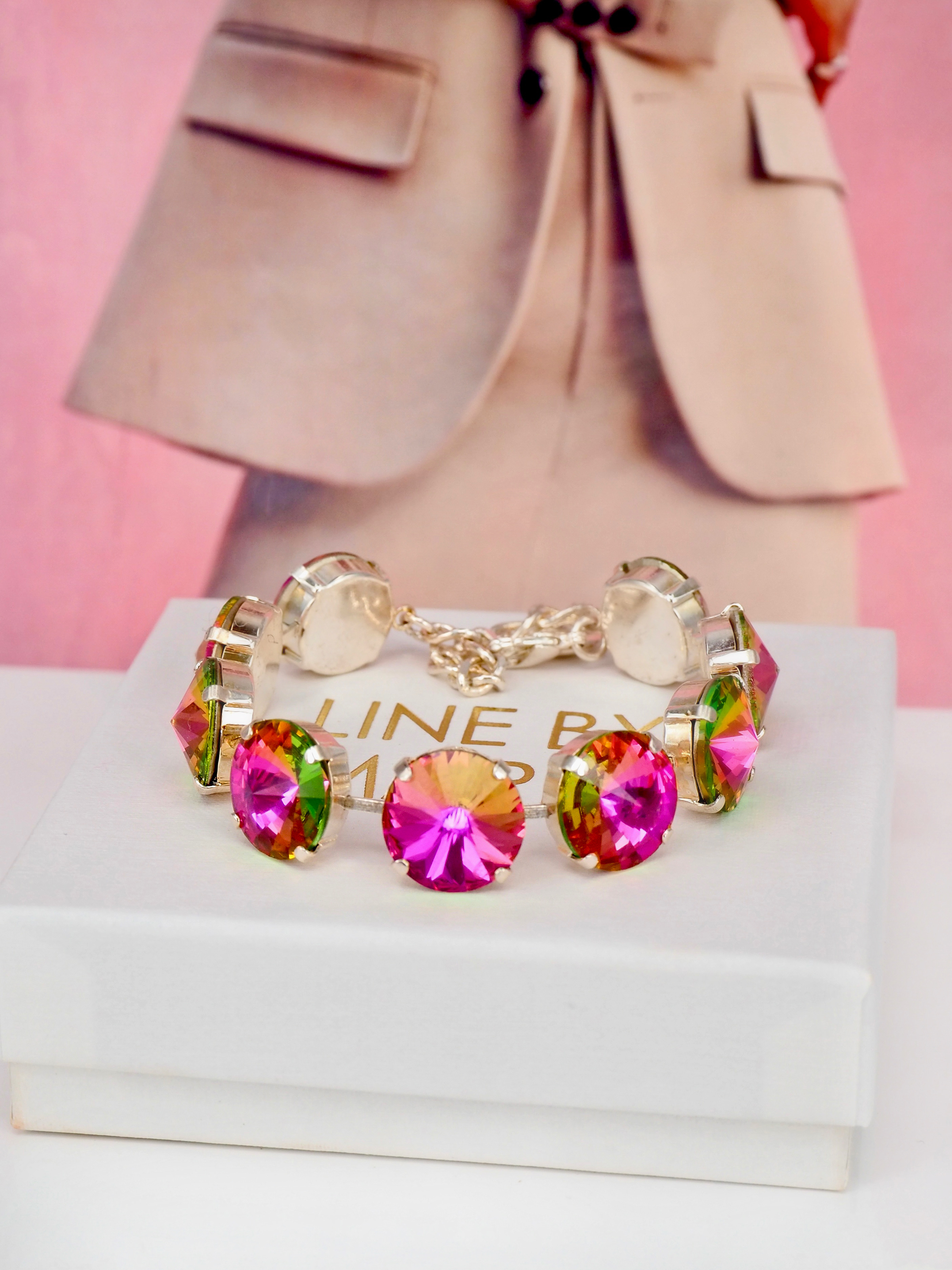 Armband Angelina Vitrail Rose Silver