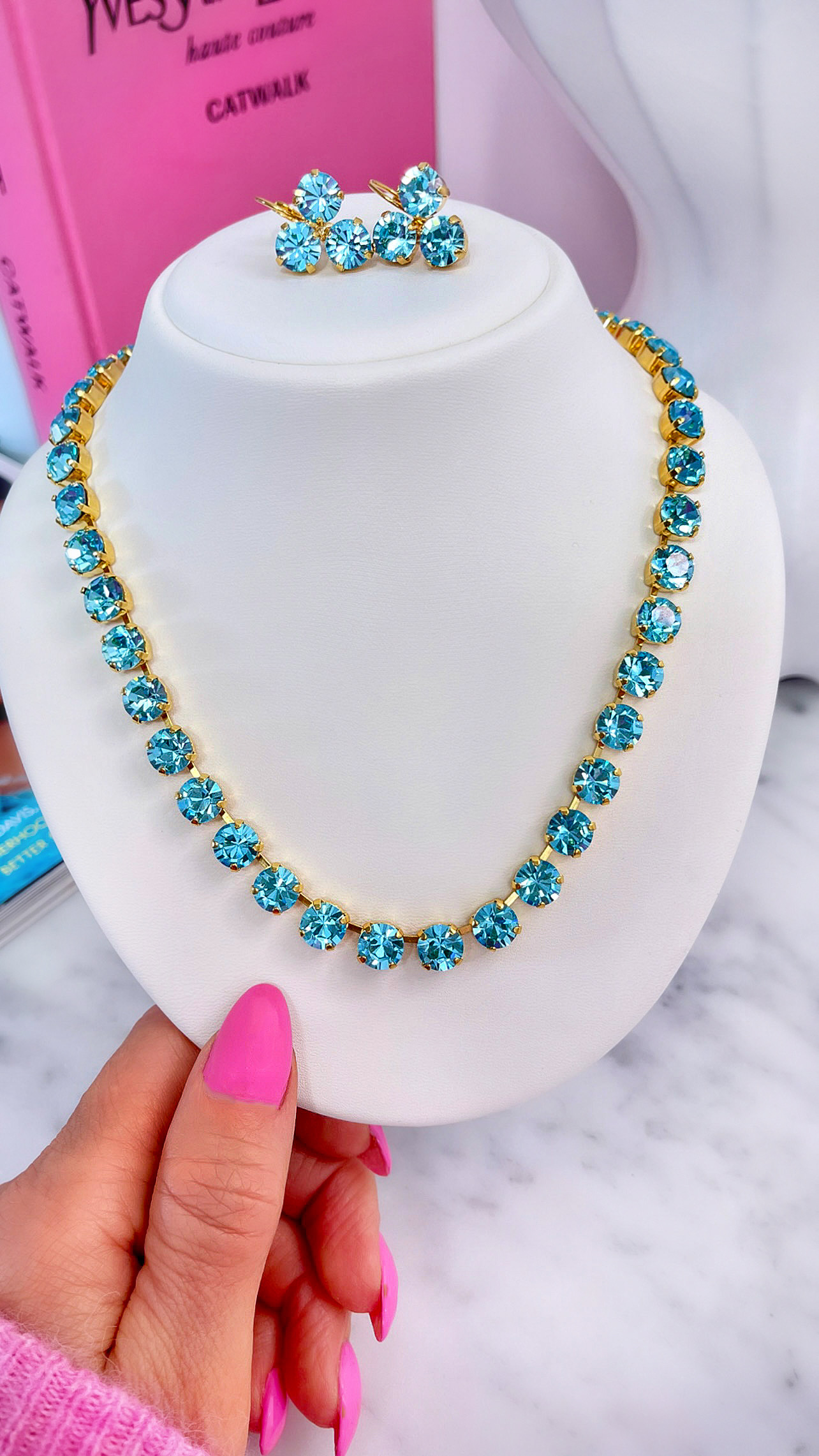 Necklace Maya Aqua Bohemica Gold