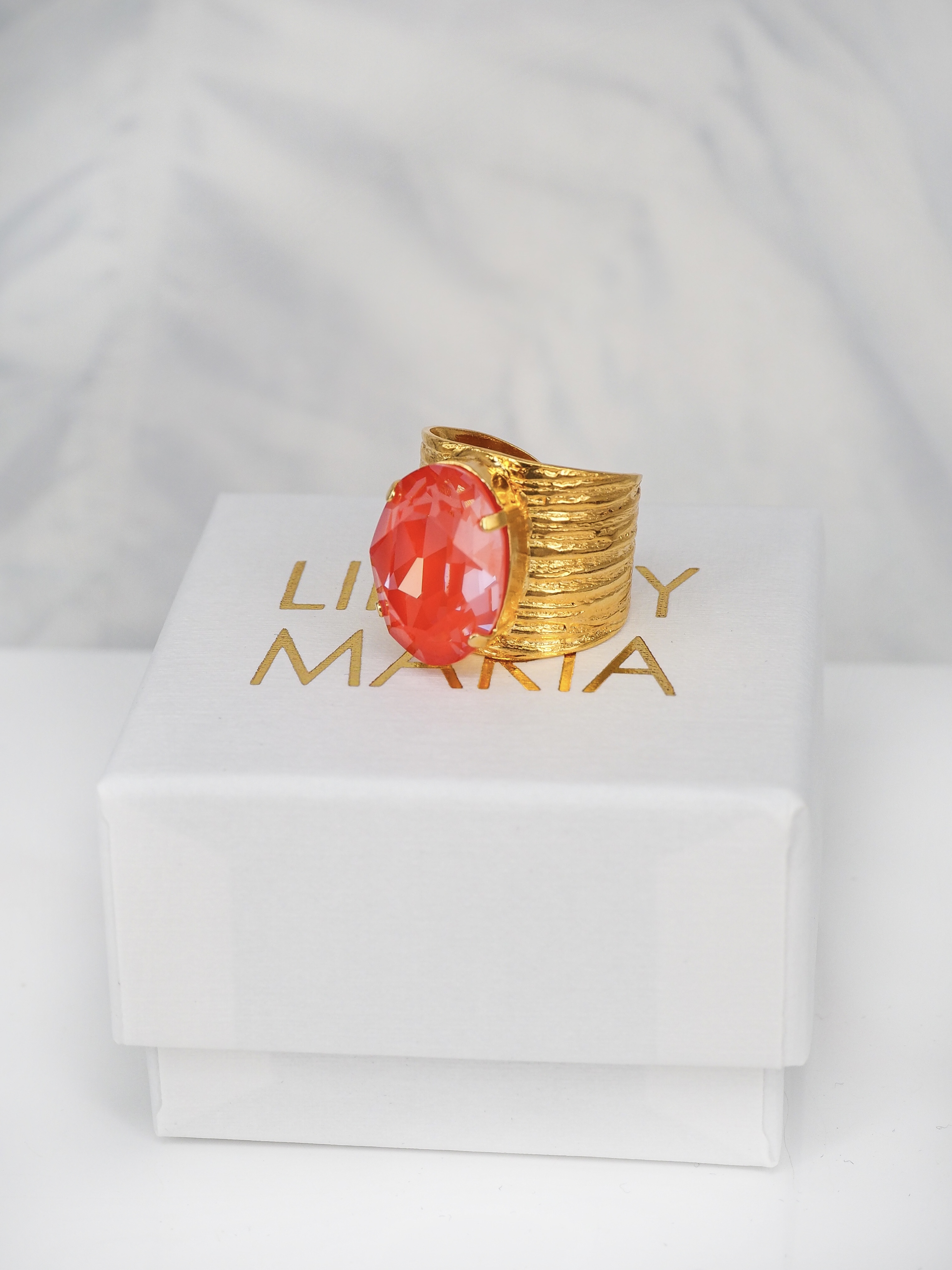 Ring Cleo Orange Ignite Gold