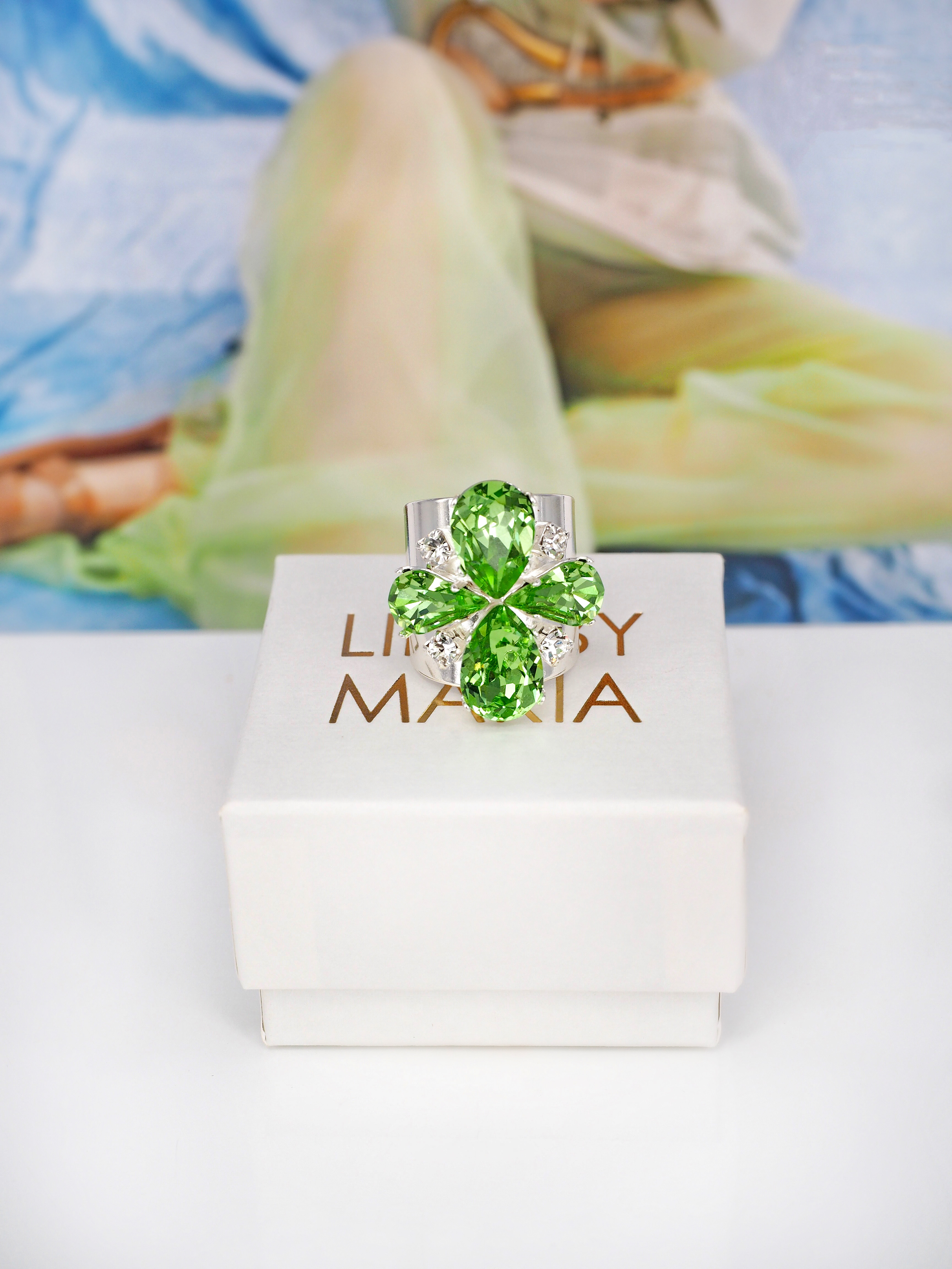 Ring Cocktail Janet Peridot Silver