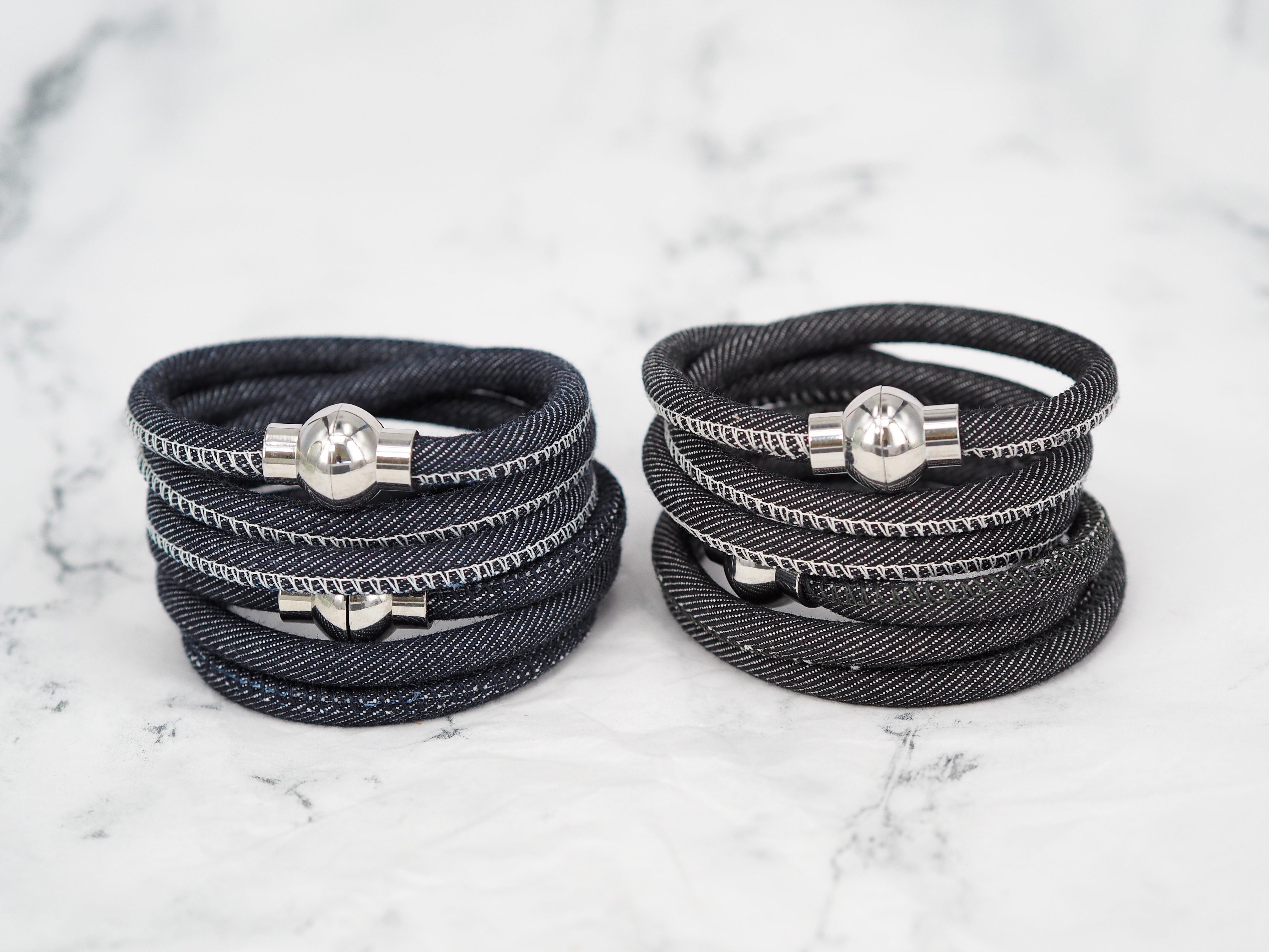 Bracelet Raw Denim Jeans Black/White - 2