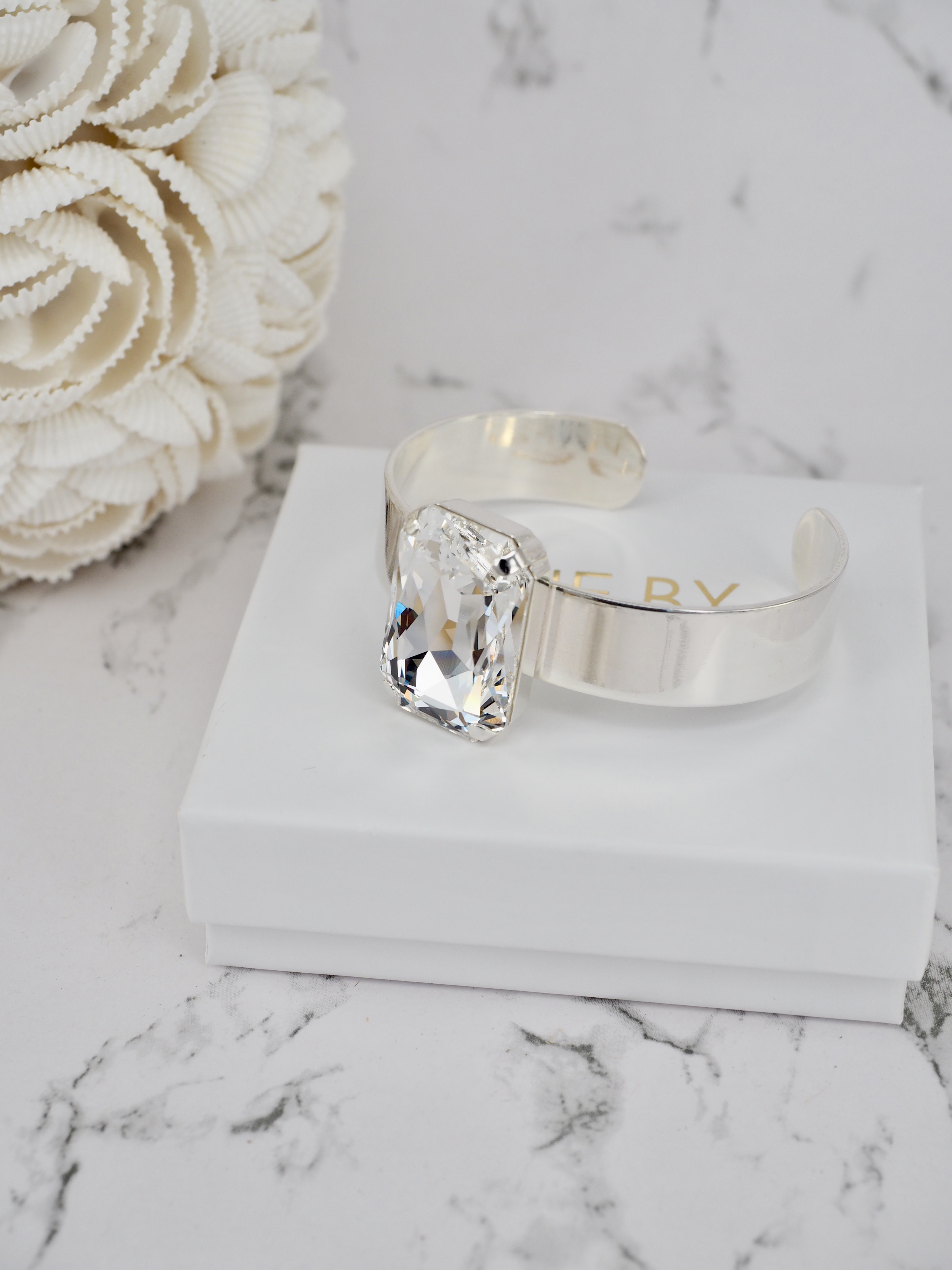 Bracelet Swarovski Cuff Chantal Octagon Vertical Clear Silver - 2