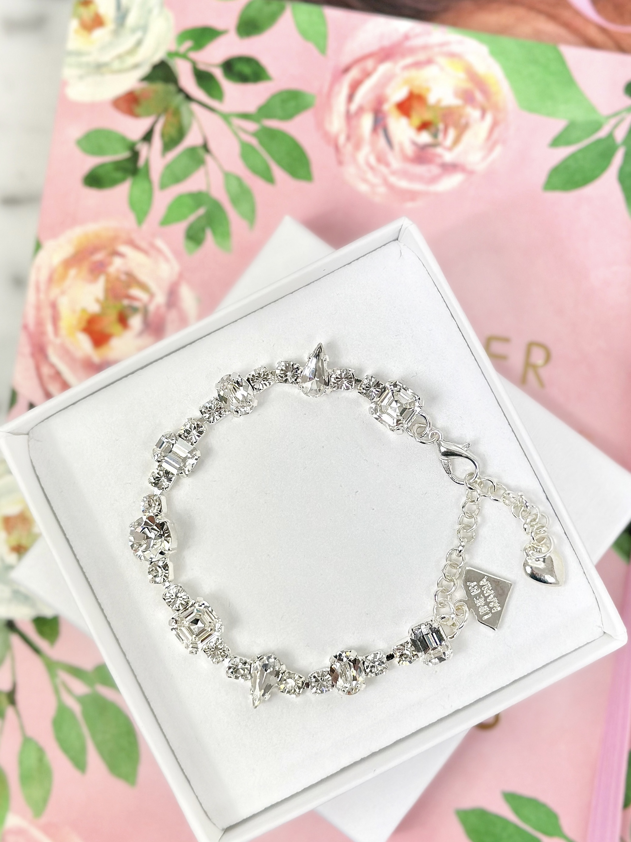 Armband Avery Clear Crystal Silver