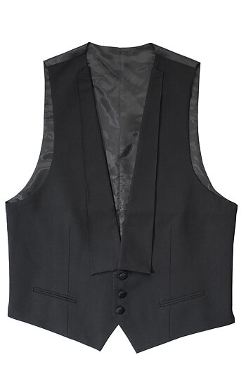 Väst -  Hel rygg, svart 