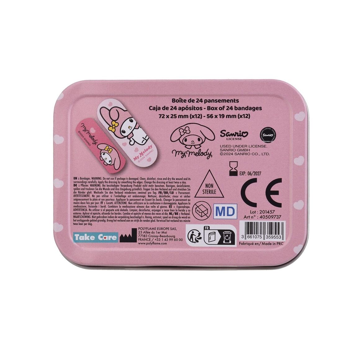 My Melody Plåster i Metallburk - 24 st - 2