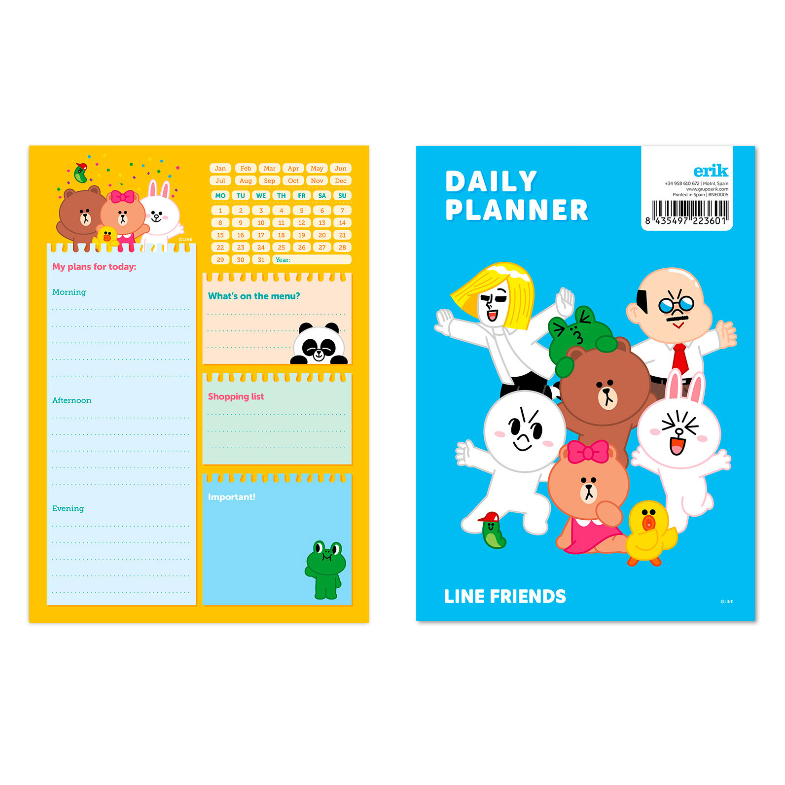 Line Friends Skrivbordskalender A5 - 54 st blad - 6