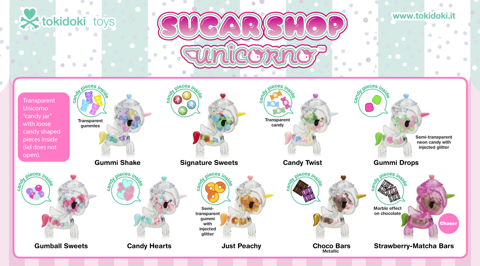 Tokidoki Sugar Shop Unicorno Figur - CHASER Strawberry-Matcha Bars - 4