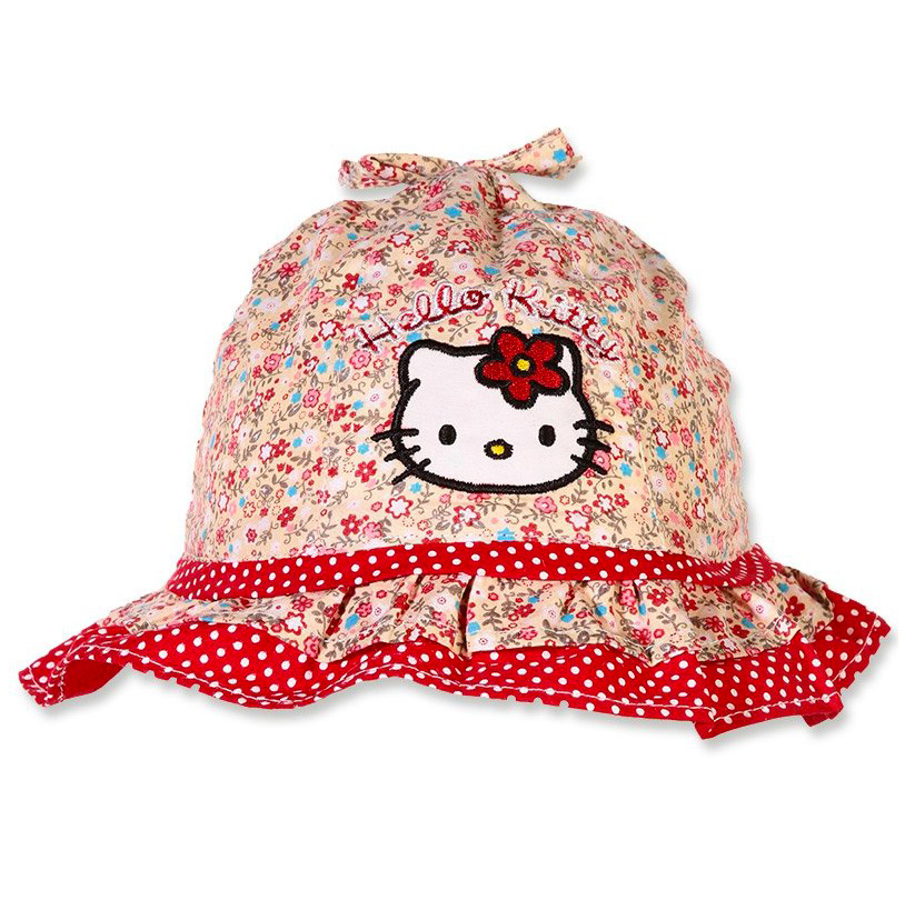 Hello Kitty Solhatt Röd Blommig