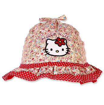 Hello Kitty Solhatt Röd Blommig