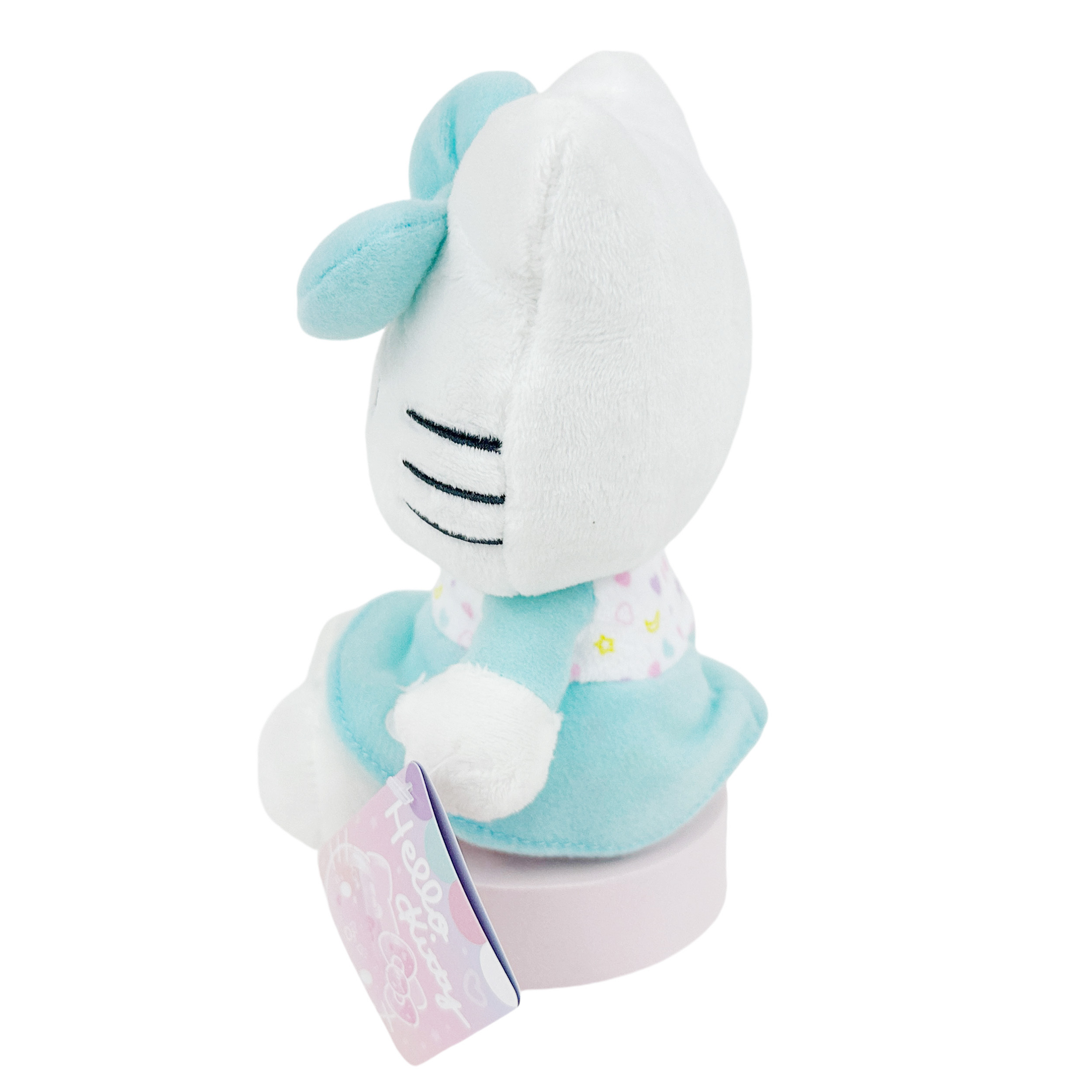 Hello Kitty Mjukis Gosedjur - Vit och Turkos Outfit med Pastellhjärtan 16 cm - 3