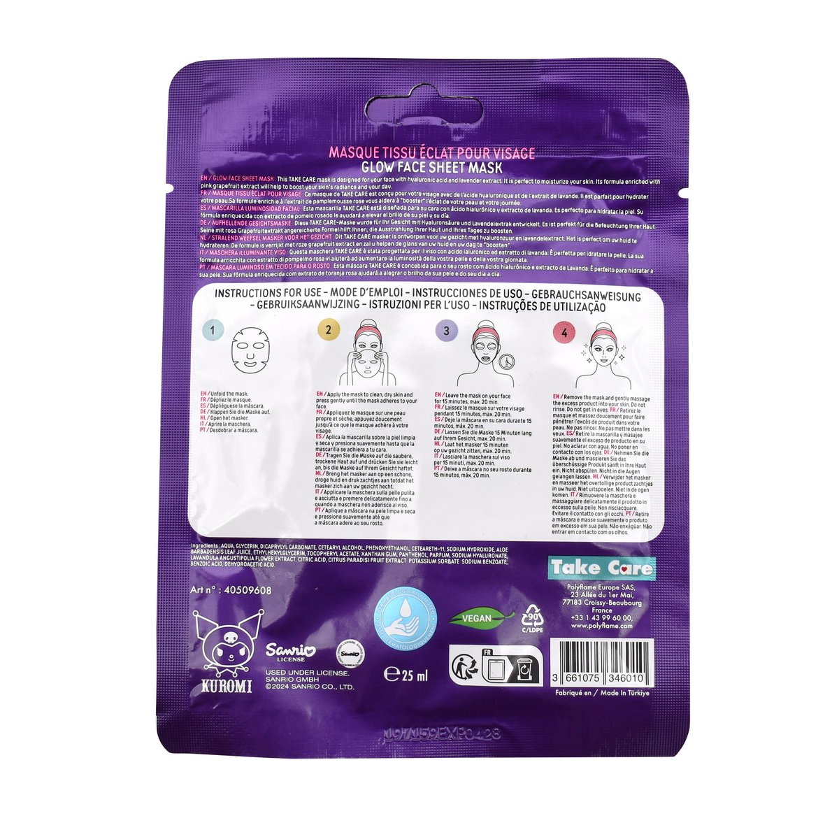 Kuromi Glow Face Sheet Mask -  Ansiktsmask - 2