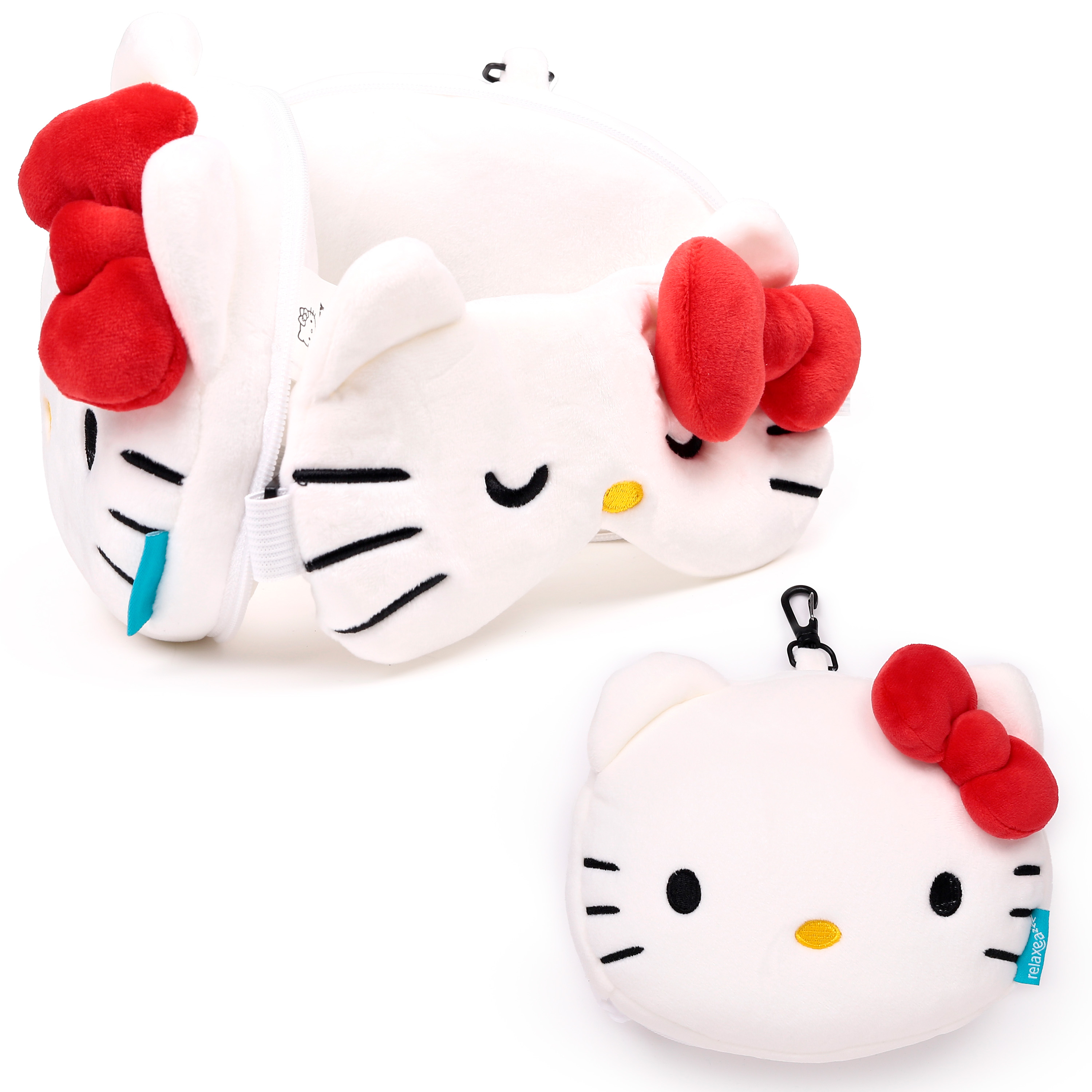 Hello Kitty Plysch Resekudde & Ögonmask - Relaxeazzz Resekudde för Vuxna och Barn