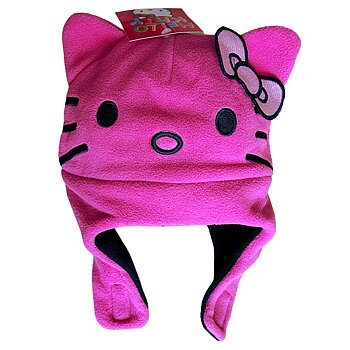 Hello Kitty Barnmössa med Öronlappar - Rosa Fleece