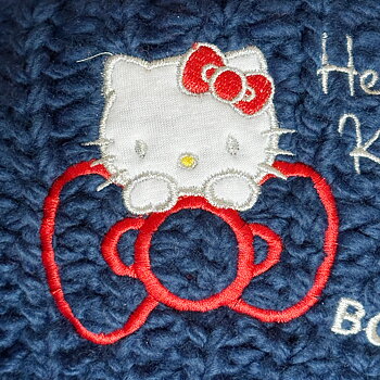Hello Kitty Barnmössa  - Blå stickad