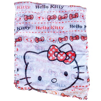 Hello Kitty Sjal Vit/Röd