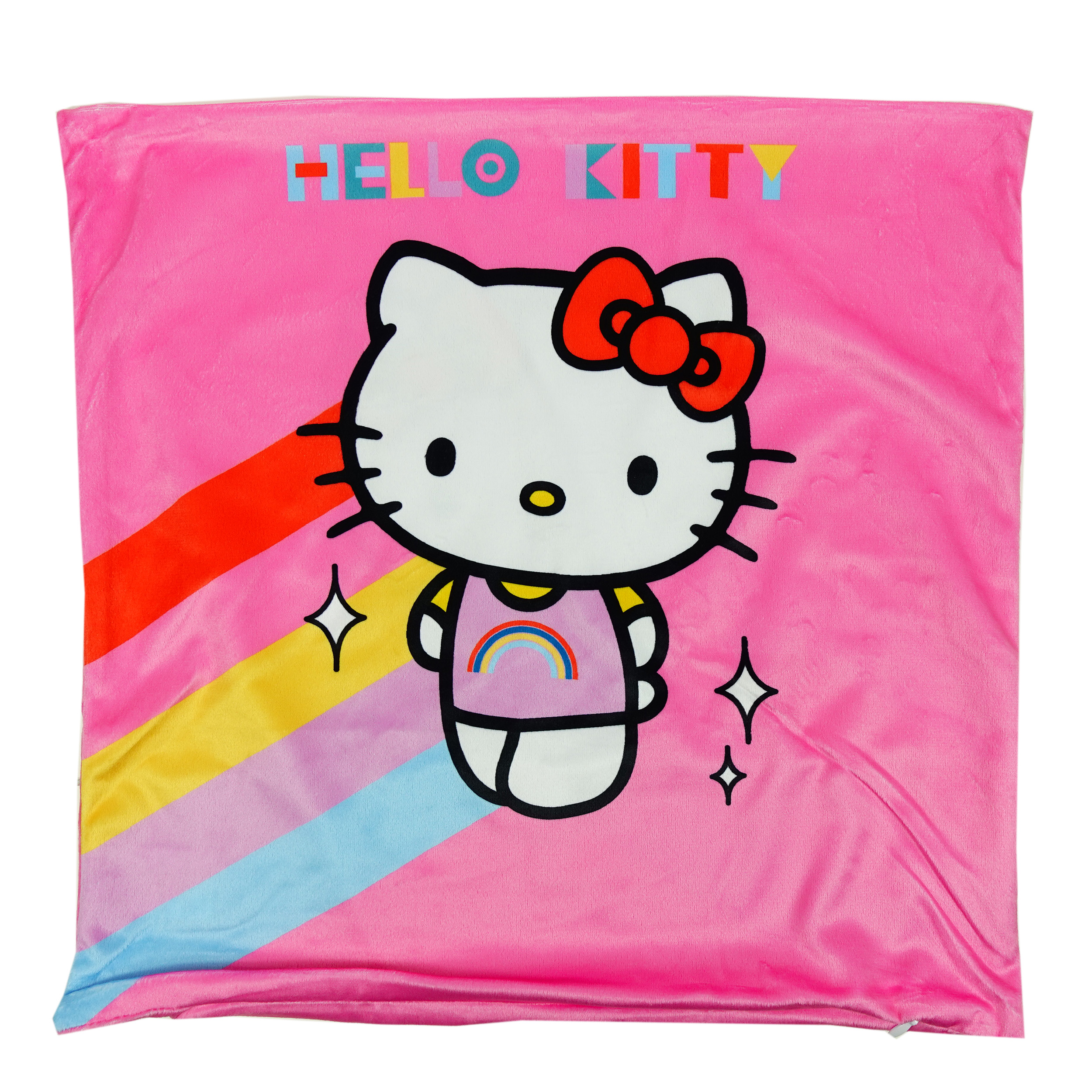 Hello Kitty Kuddfodral i Plysch 40 x 40 cm - Rainbow