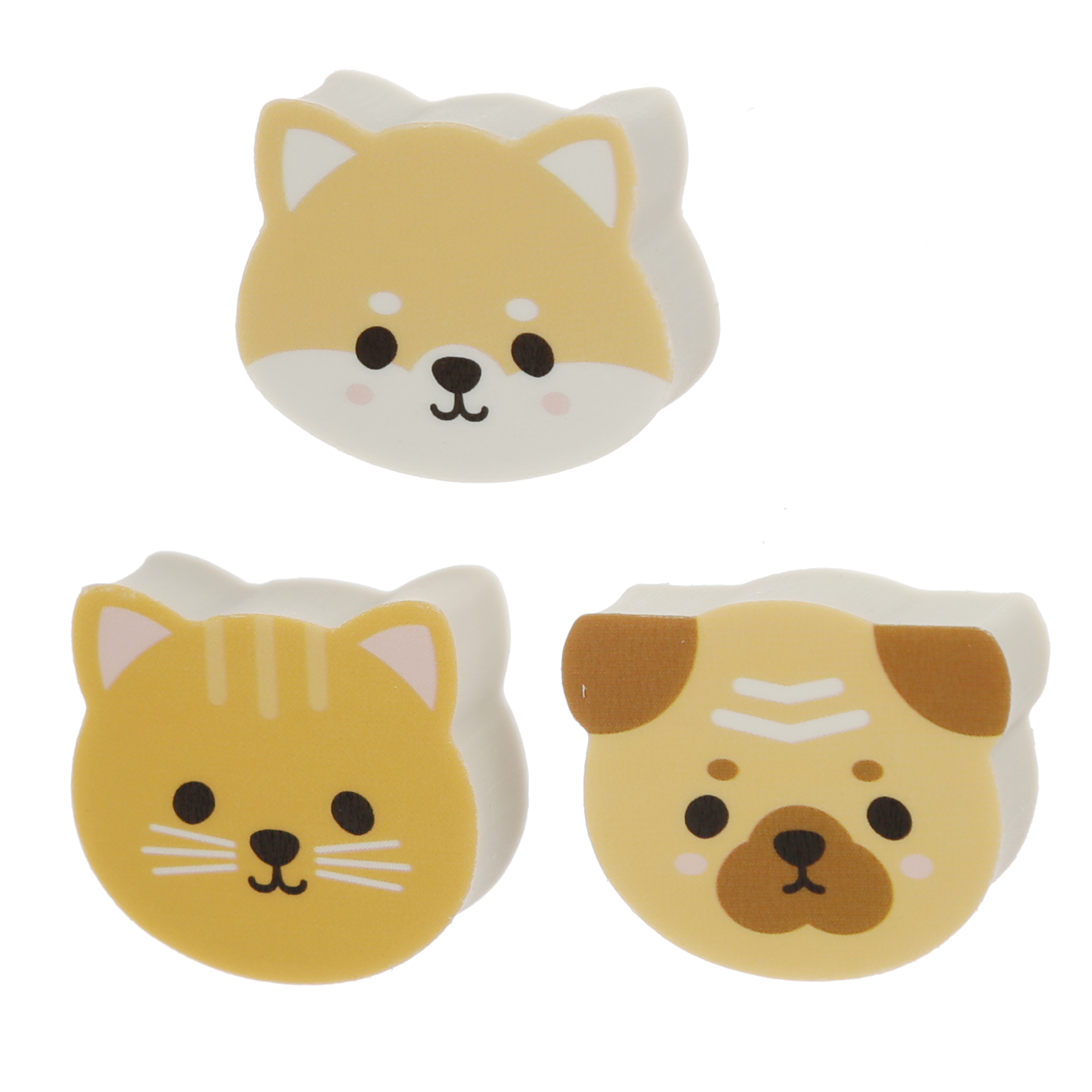 Mops, Katt, Shibu Inu Suddgummiset - 3-Pack - 3