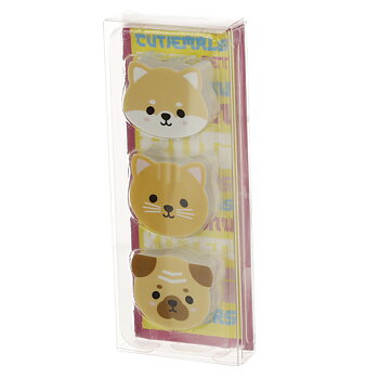 Mops, Katt, Shibu Inu Suddgummiset - 3-Pack