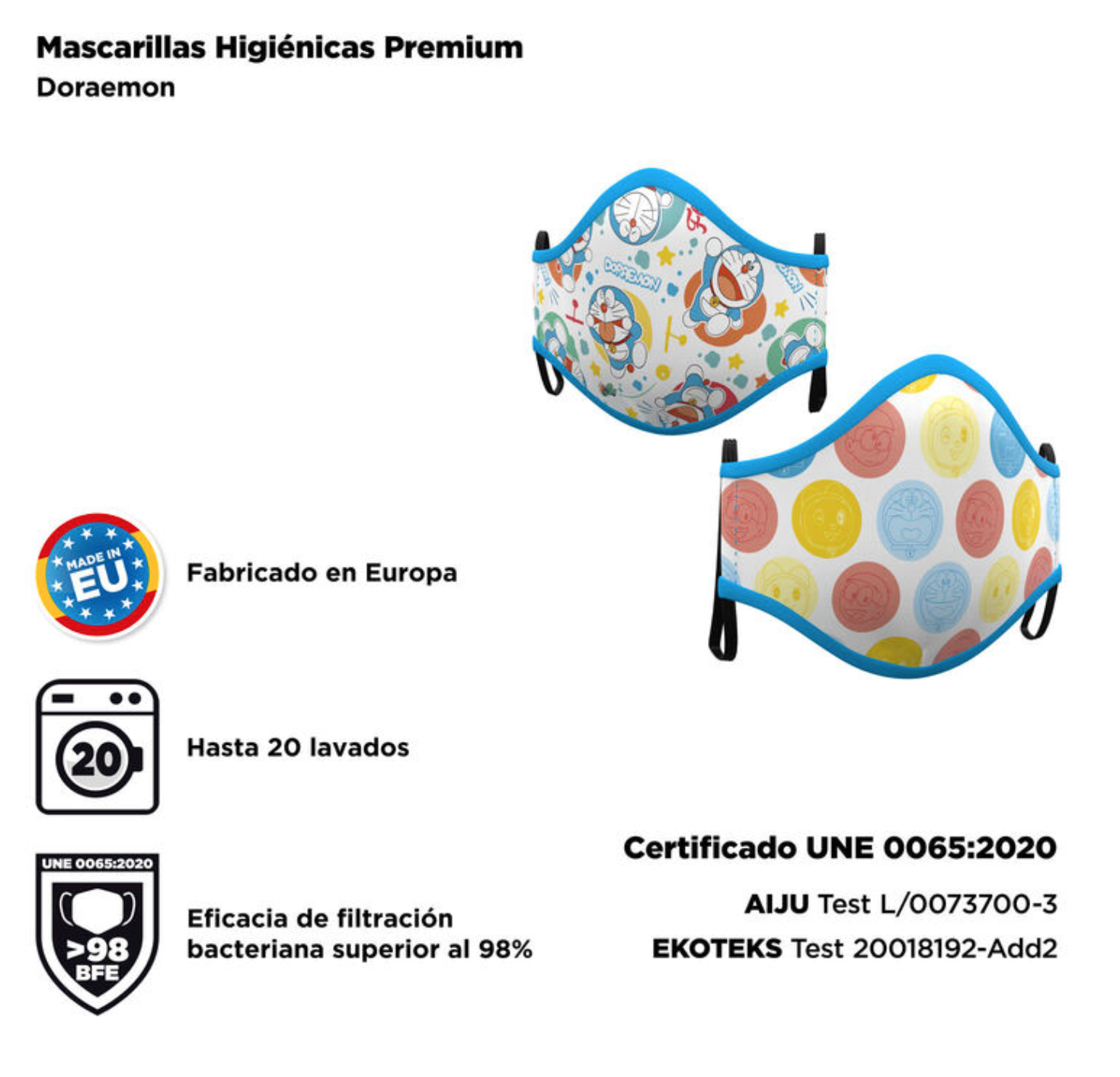 Doraemon Ansiktsmask 2-pack - 2