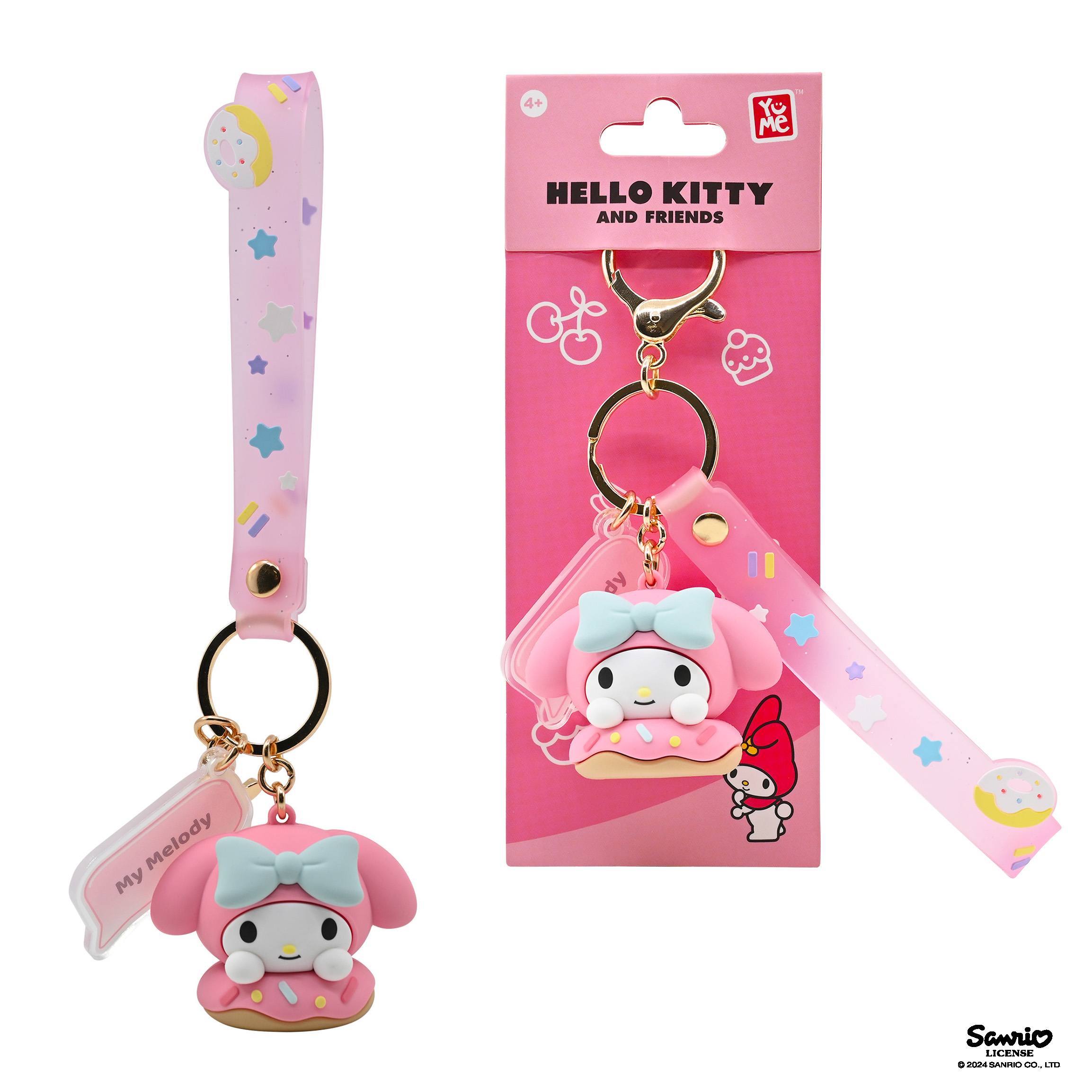 My Melody 3D nyckelring/bag charm med silikonband - Donut