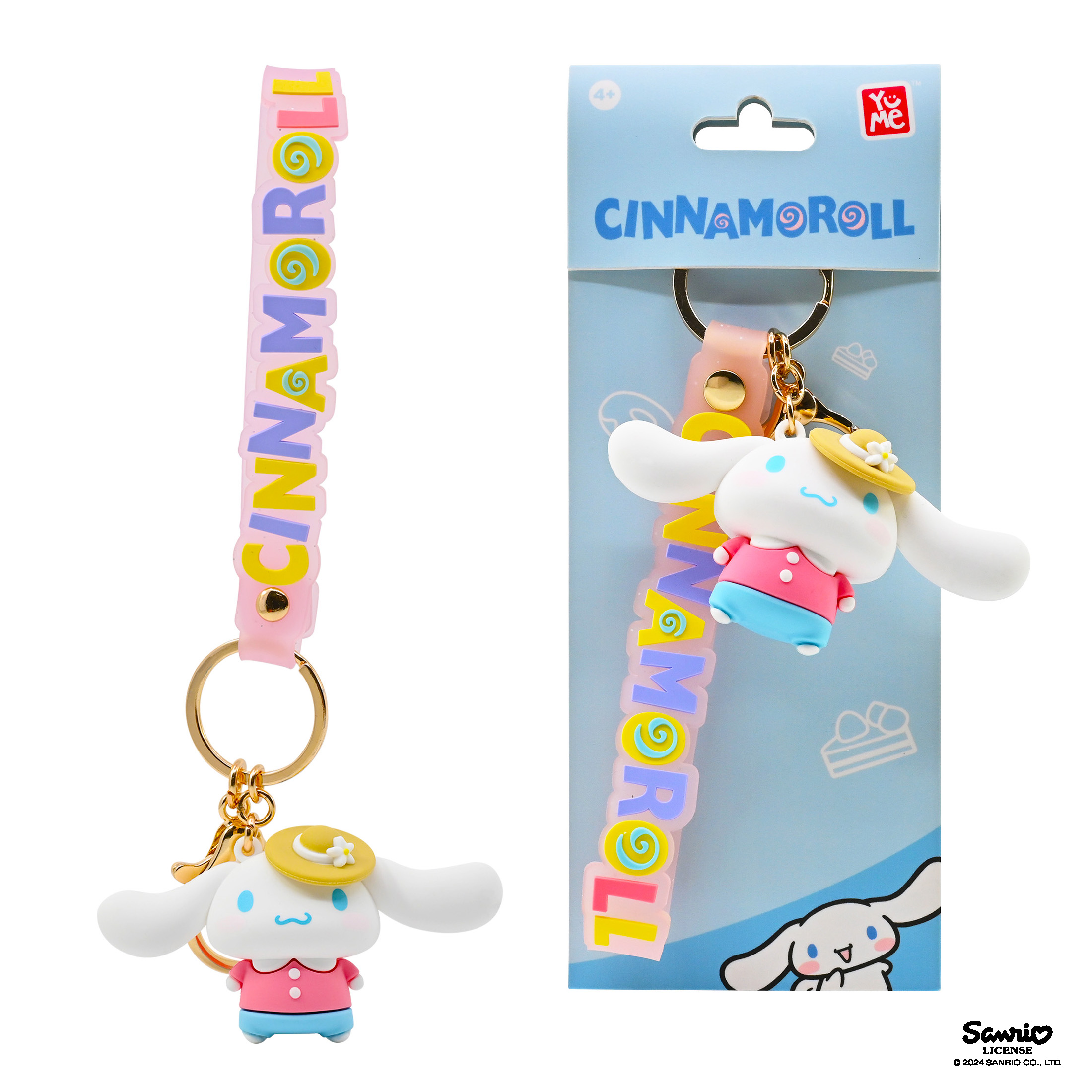 Cinnamoroll 3D nyckelring/bag charm med silikonband - Four Seasons Straw Hat