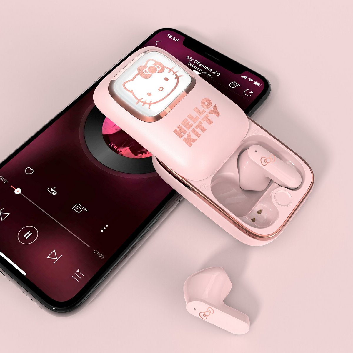 Hello Kitty Slide Case - TWS Earpods i Rosa - 3