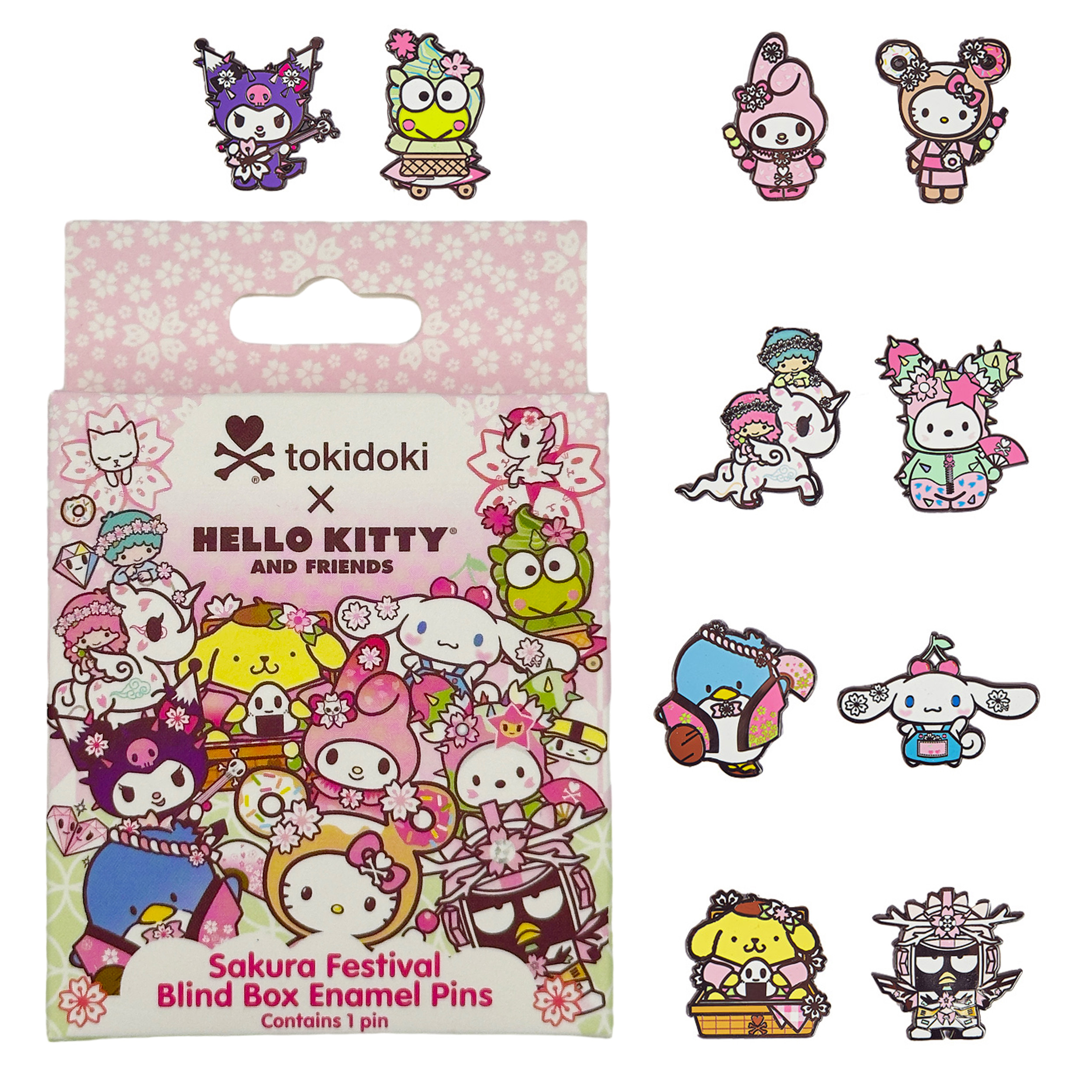 Tokidoki x Hello Kitty and Friends Sakura Festival Emalj Pin Blind Box