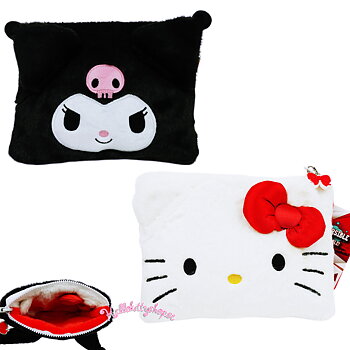 Hello Kitty & Kuromi Plush Vändbar Necessär