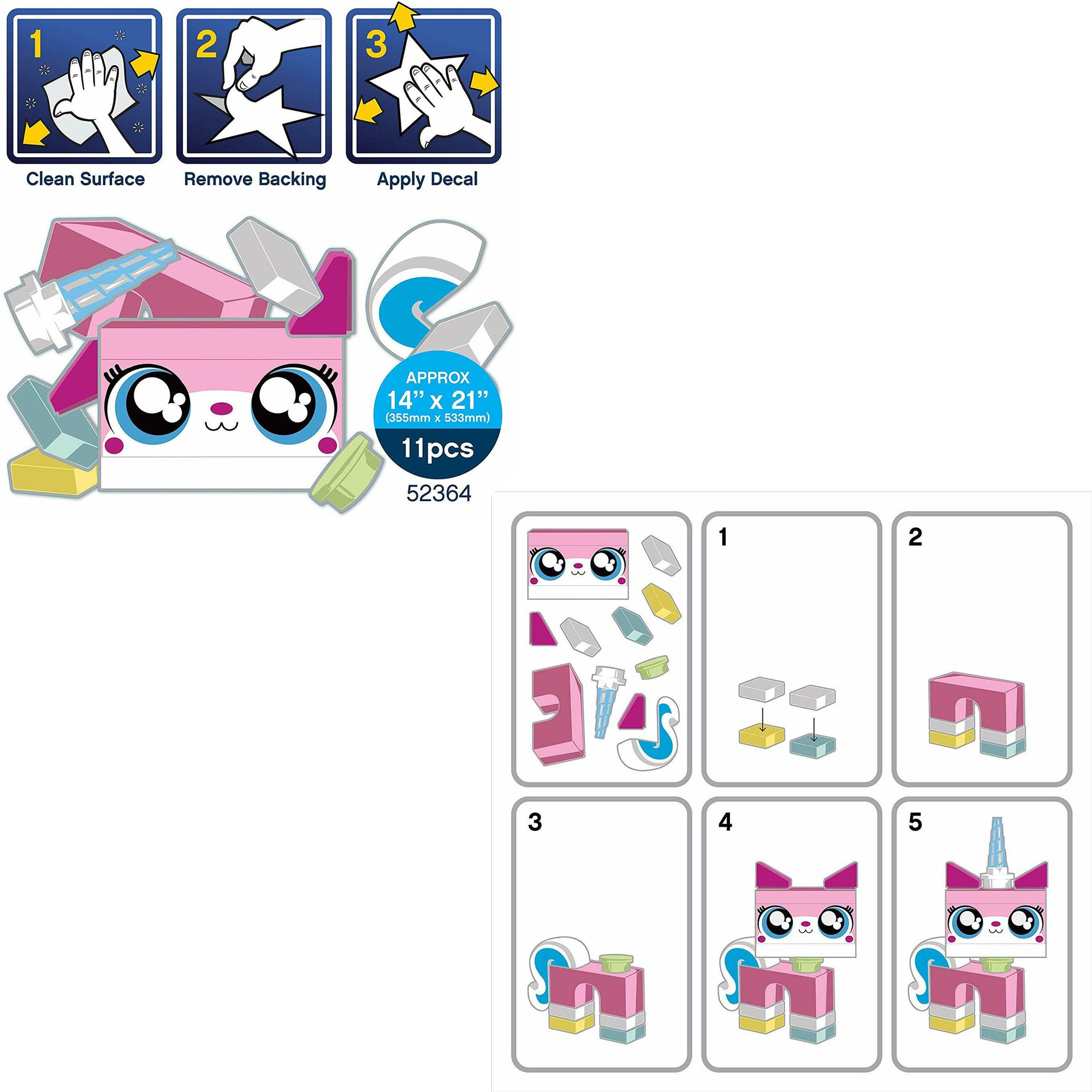 LEGO® Movie 2 Staticker Väggstickers Unikitty - 3