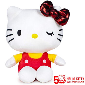 Hello Kitty 50th Anniversary Mjukis Gosedjur 35 x 28 x 16 cm - Röd