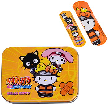 Sanrio Hello Kitty x Naruto Plåster i Metallburk - 24 st