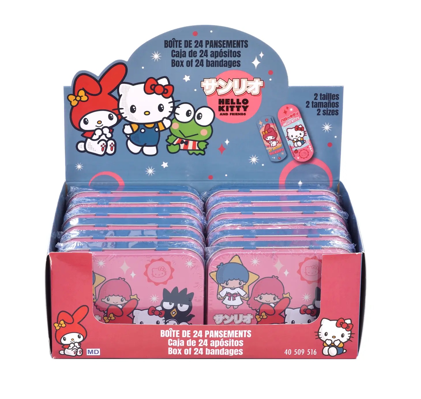 Sanrio Hello Kitty & Friends Plåster i Metallburk - 24 st - 7