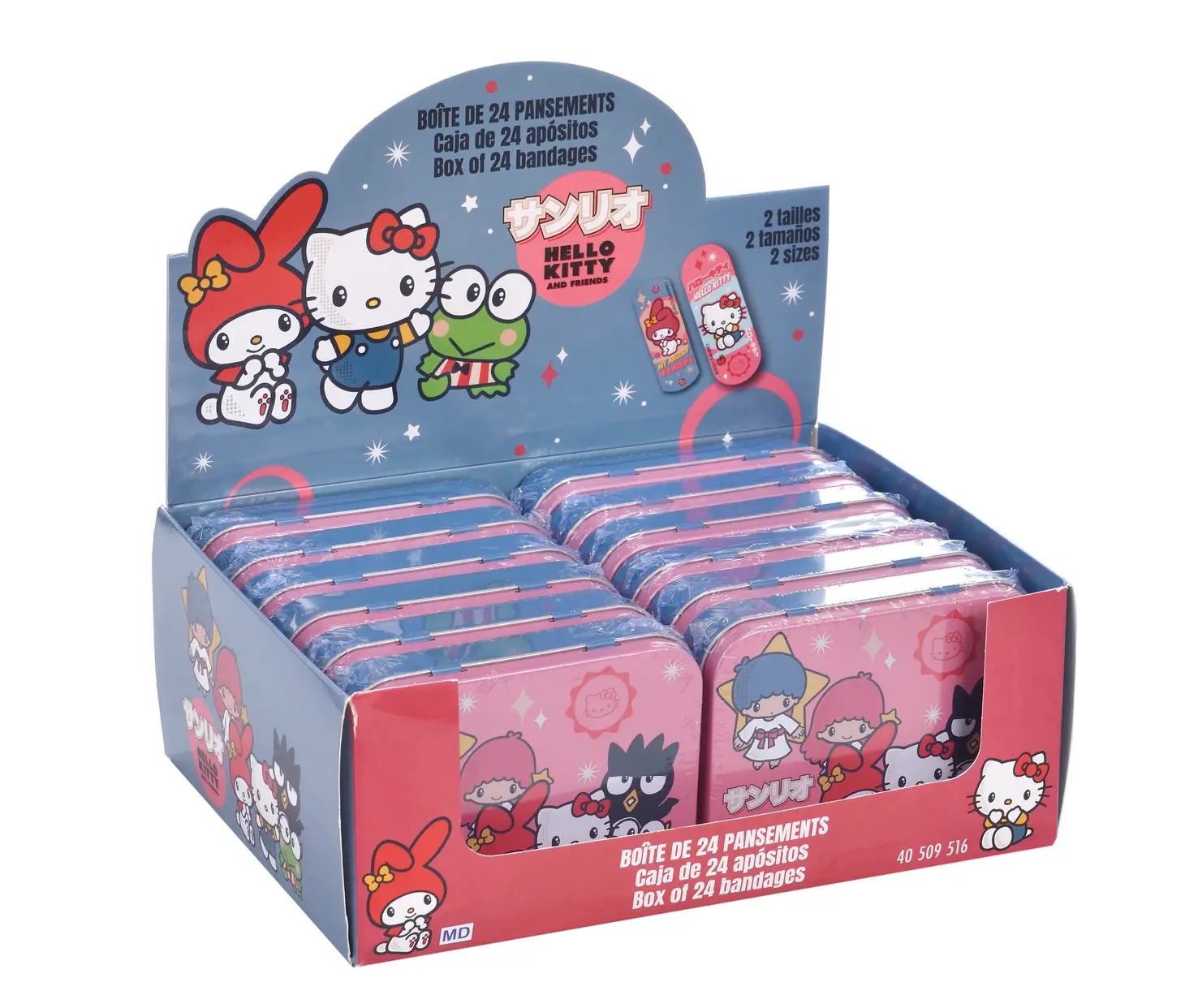 Sanrio Hello Kitty & Friends Plåster i Metallburk - 24 st - 8