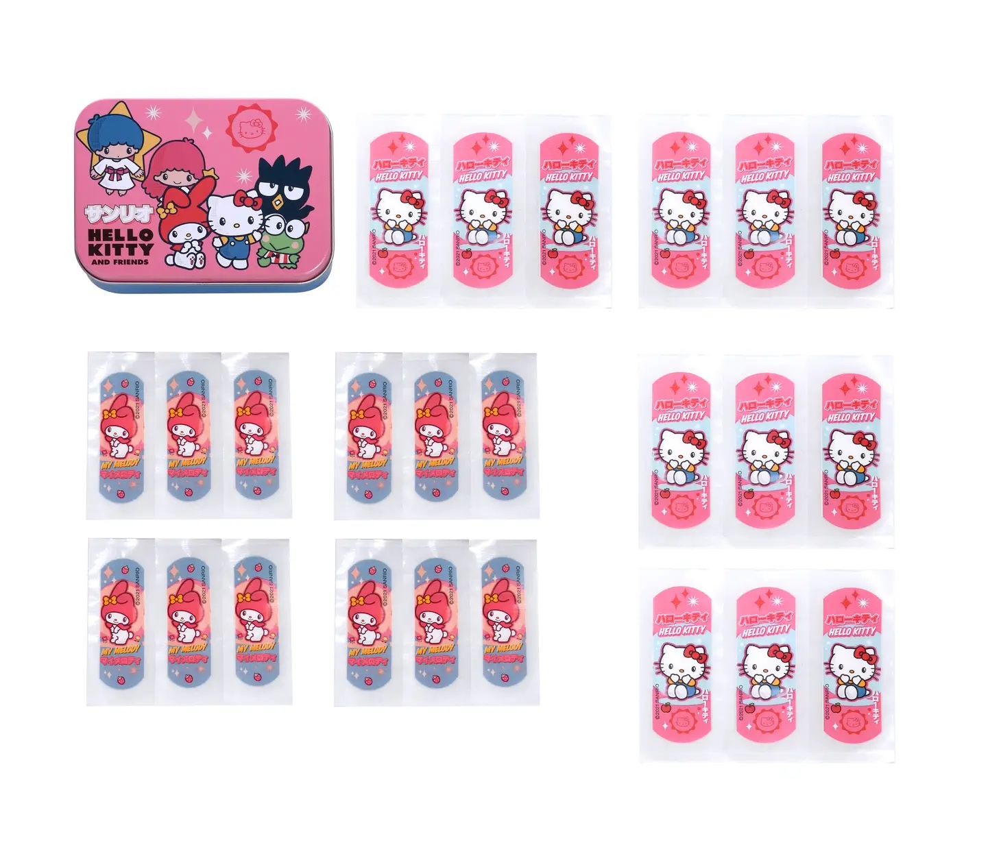 Sanrio Hello Kitty & Friends Plåster i Metallburk - 24 st - 2