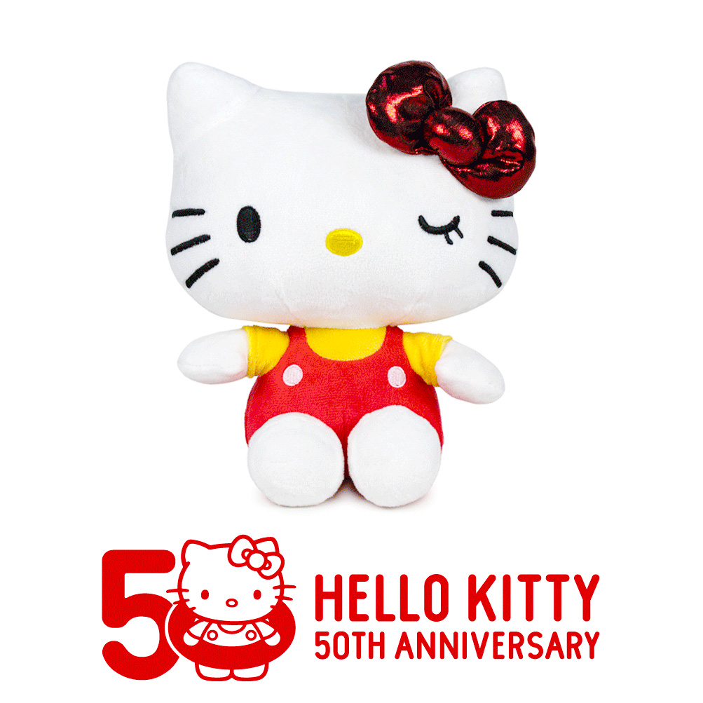 Hello Kitty 50th Anniversary Mjukis Gosedjur 16 cm - Röd