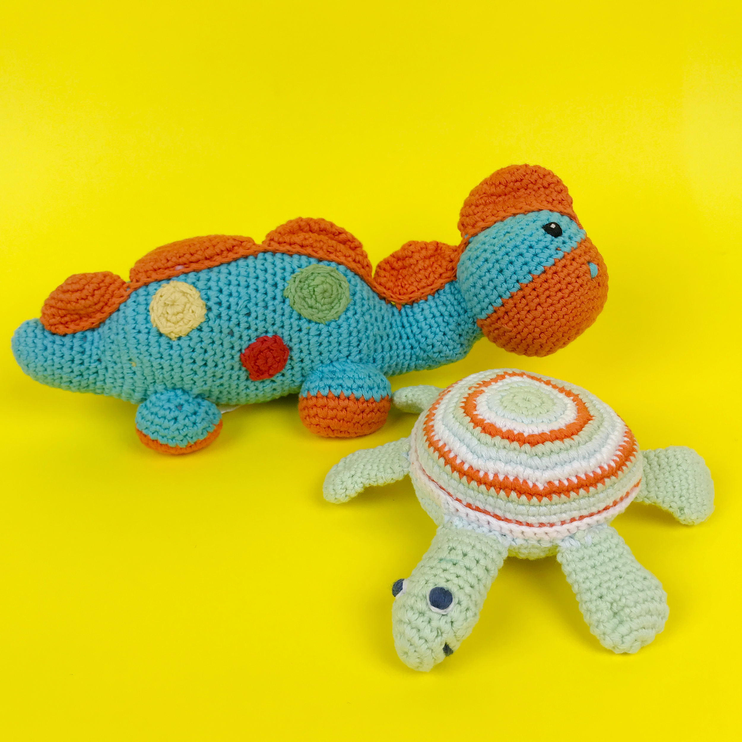 Dinosaurie Gosedjur med Skallra – Steggi turkos 25 cm - Ekologisk  - 6