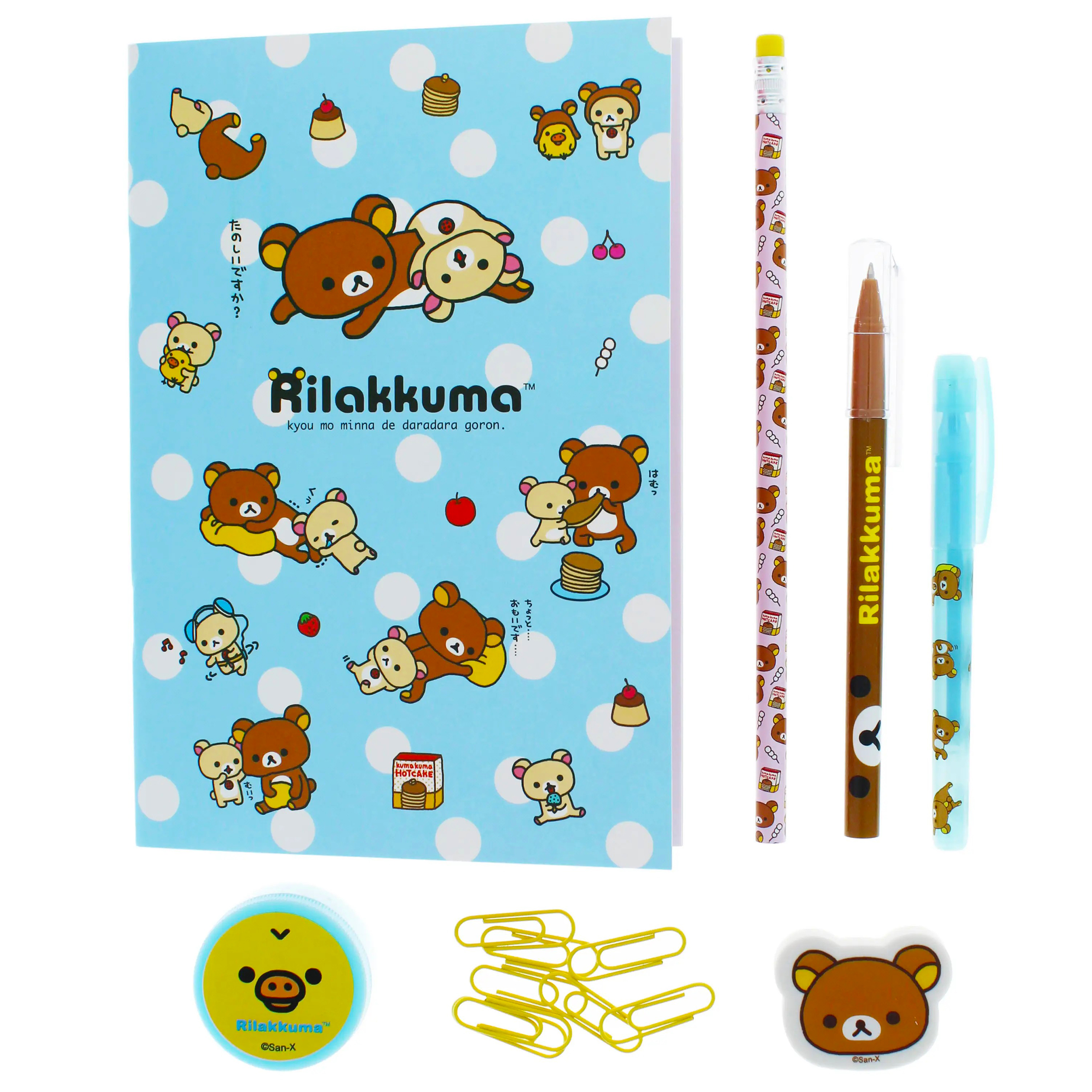Rilakkuma San-X Pennset i 8 delar